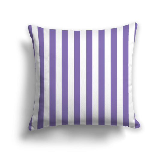White Spun Polyester Throw Pillow with Purple Bars on Front, USCU-1350-051