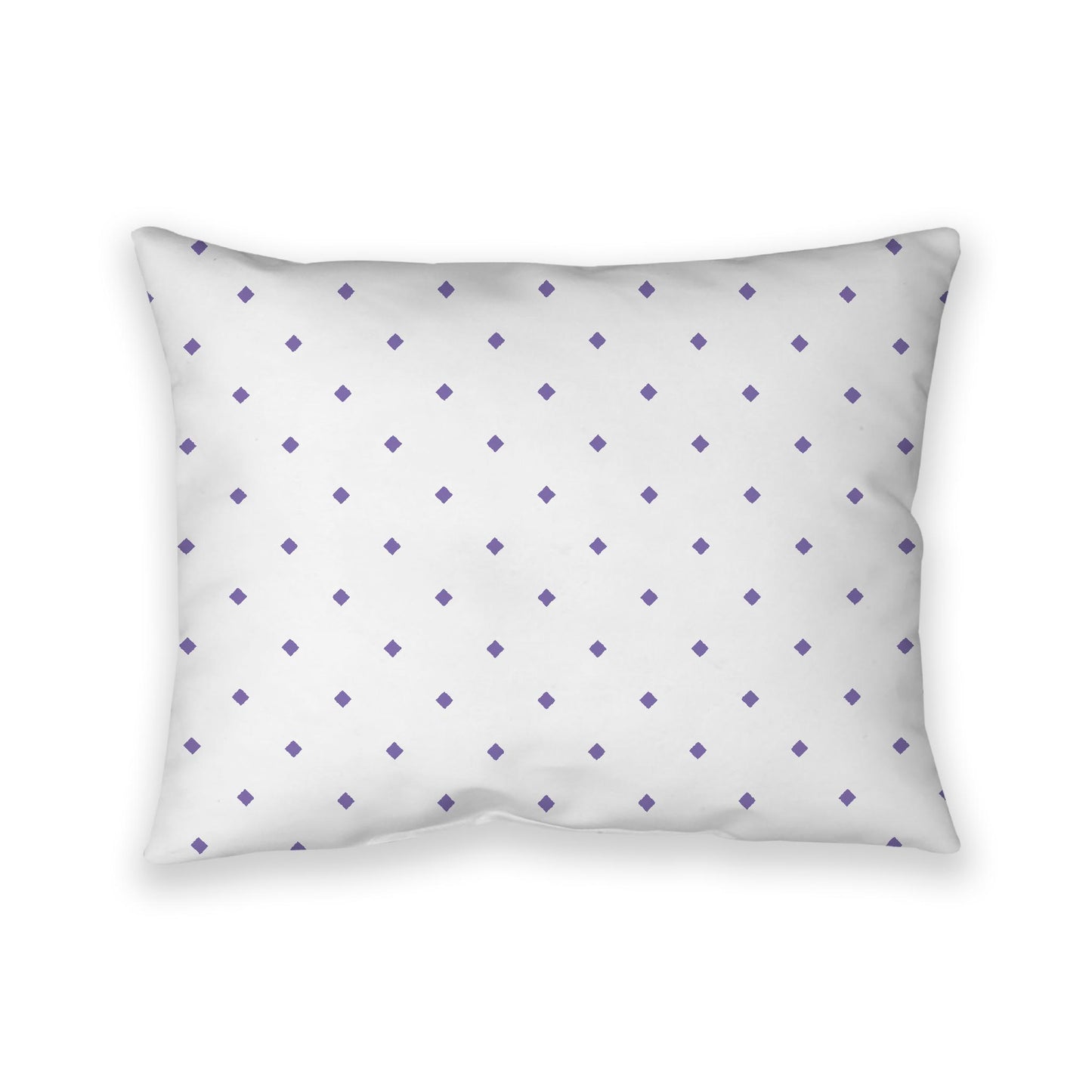Off-White Cotton Canvas Cushion Covers with Purple Diamonds on Front, CACU-1350-101
