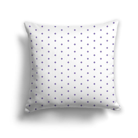 Off-White Cotton Canvas Cushion Covers with Fine Purple Diamonds on Front, CACU-1350-111