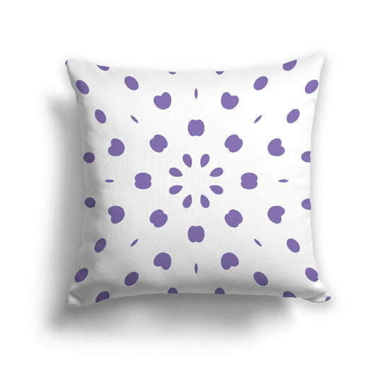 White Spun Polyester Throw Pillow with Purple Burst Pattern on Front, USCU-1350-231