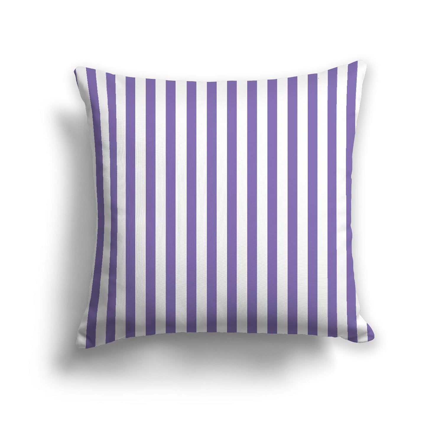 White Spun Polyester Throw Pillow with Thin Purple Bars on Front, USCU-1350-241