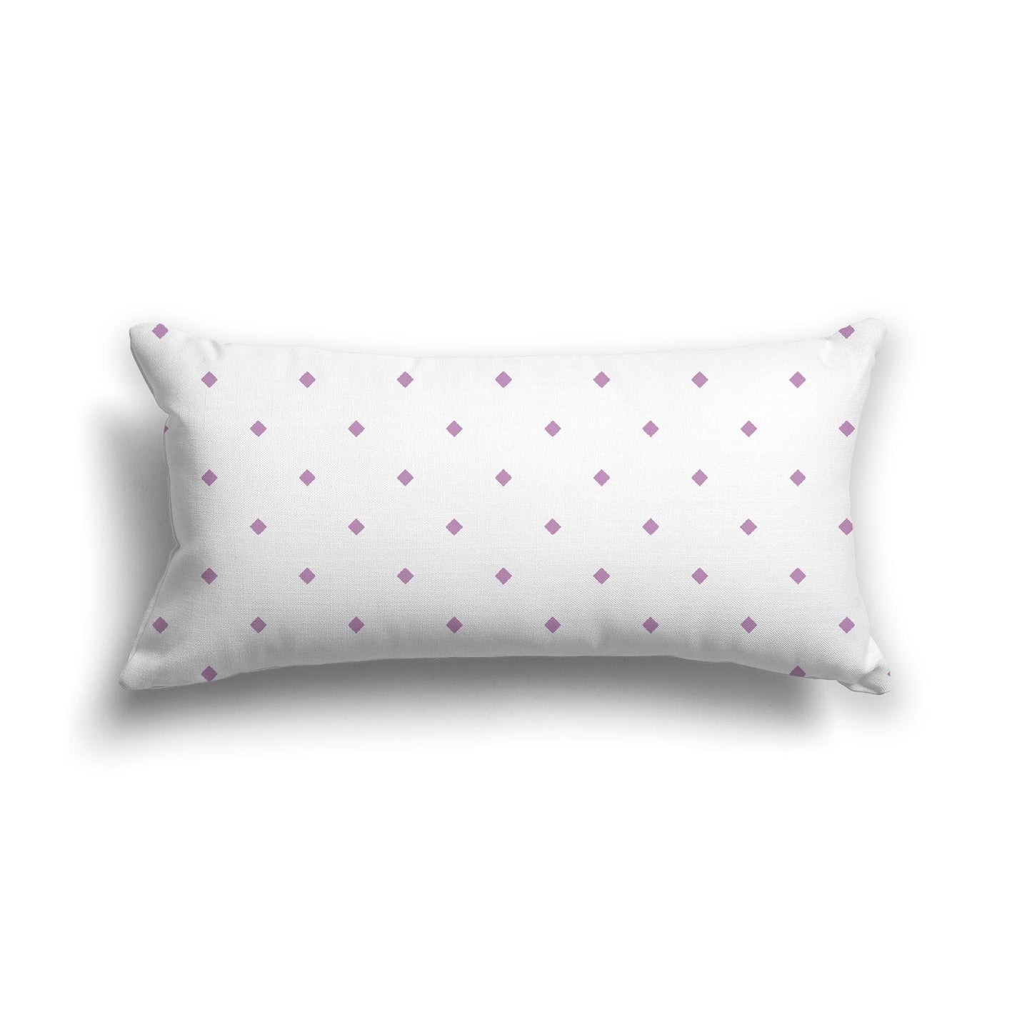Off-White Cotton Canvas Cushion Covers with Mauve Diamonds on Front, CACU-1360-101