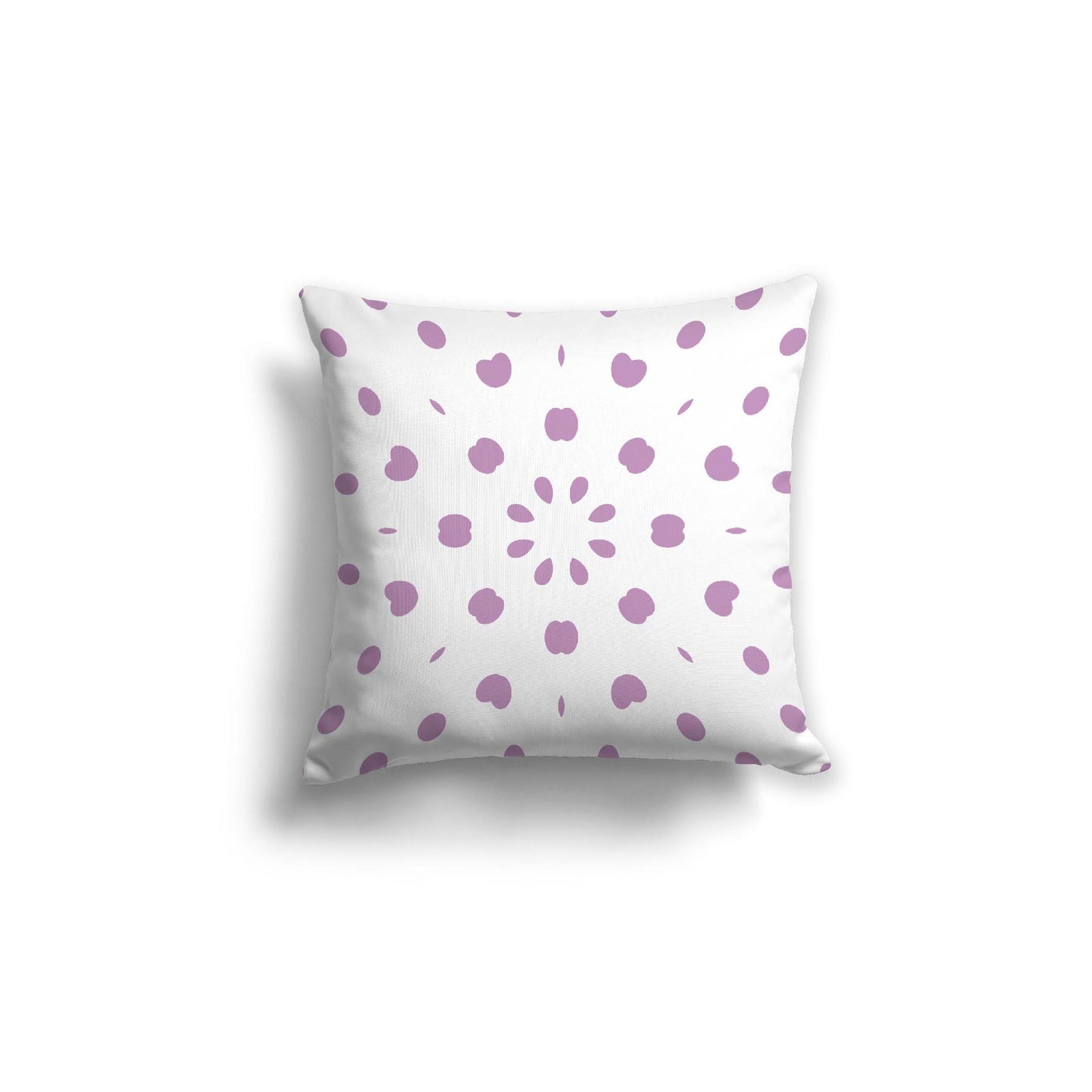 Off-White Cotton Canvas Cushion Covers with Mauve Burst Pattern on Front, CACU-1360-231
