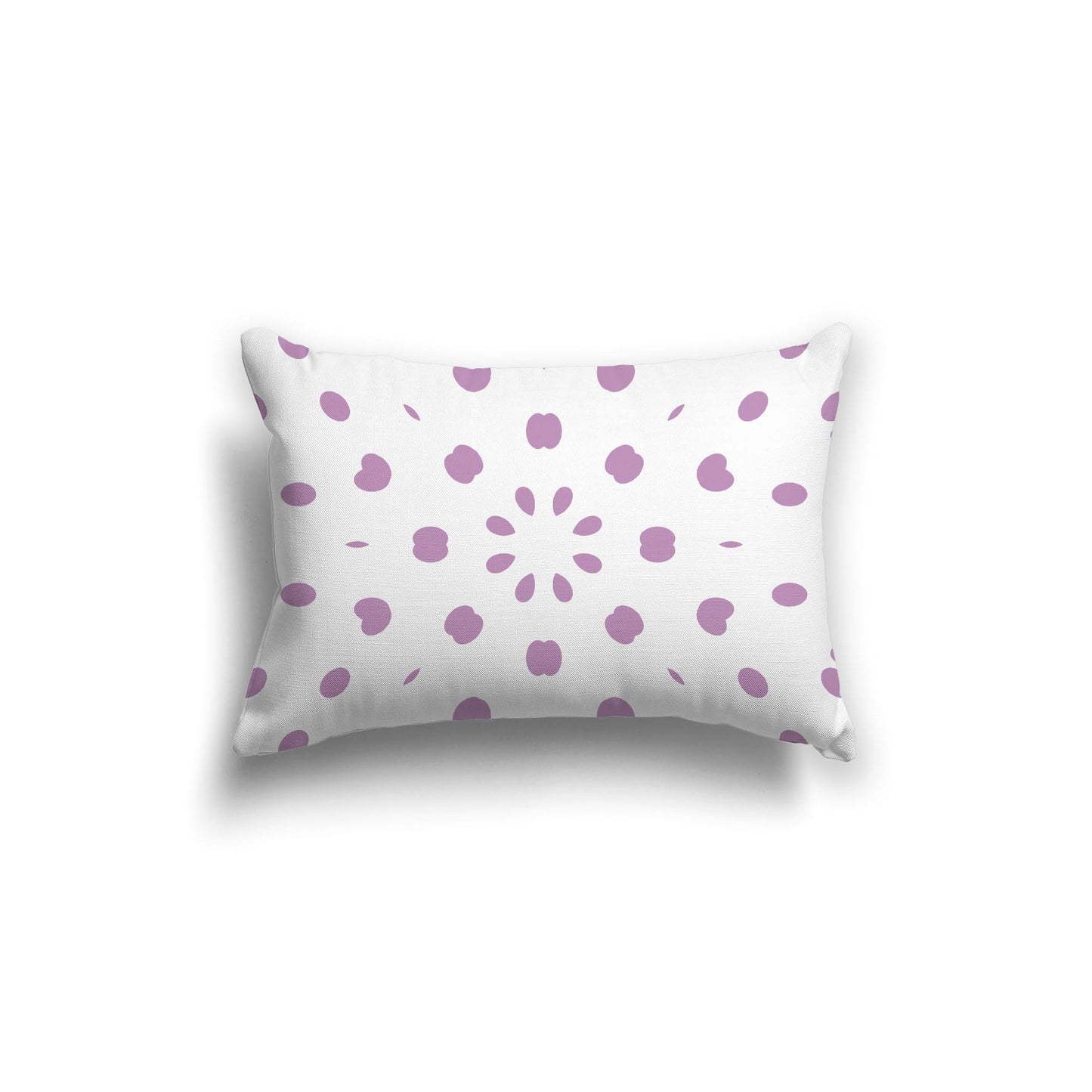 Off-White Cotton Canvas Cushion Covers with Mauve Burst Pattern on Front, CACU-1360-231