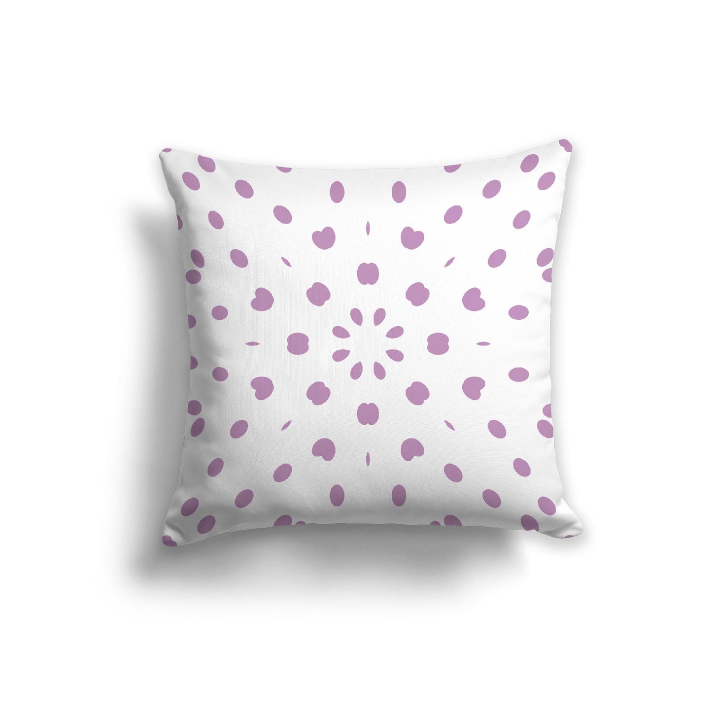 Off-White Cotton Canvas Cushion Covers with Mauve Burst Pattern on Front, CACU-1360-231