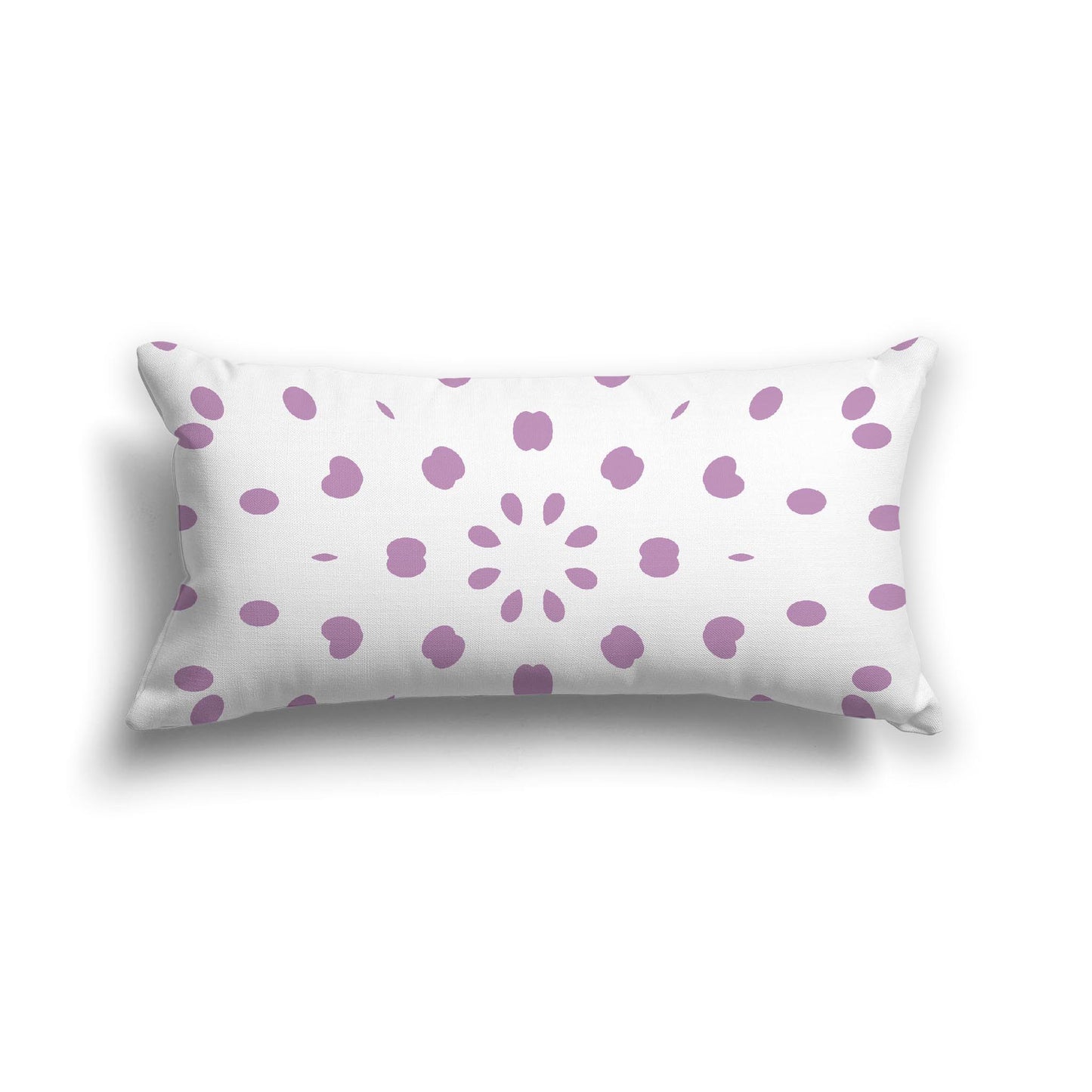 Off-White Cotton Canvas Cushion Covers with Mauve Burst Pattern on Front, CACU-1360-231