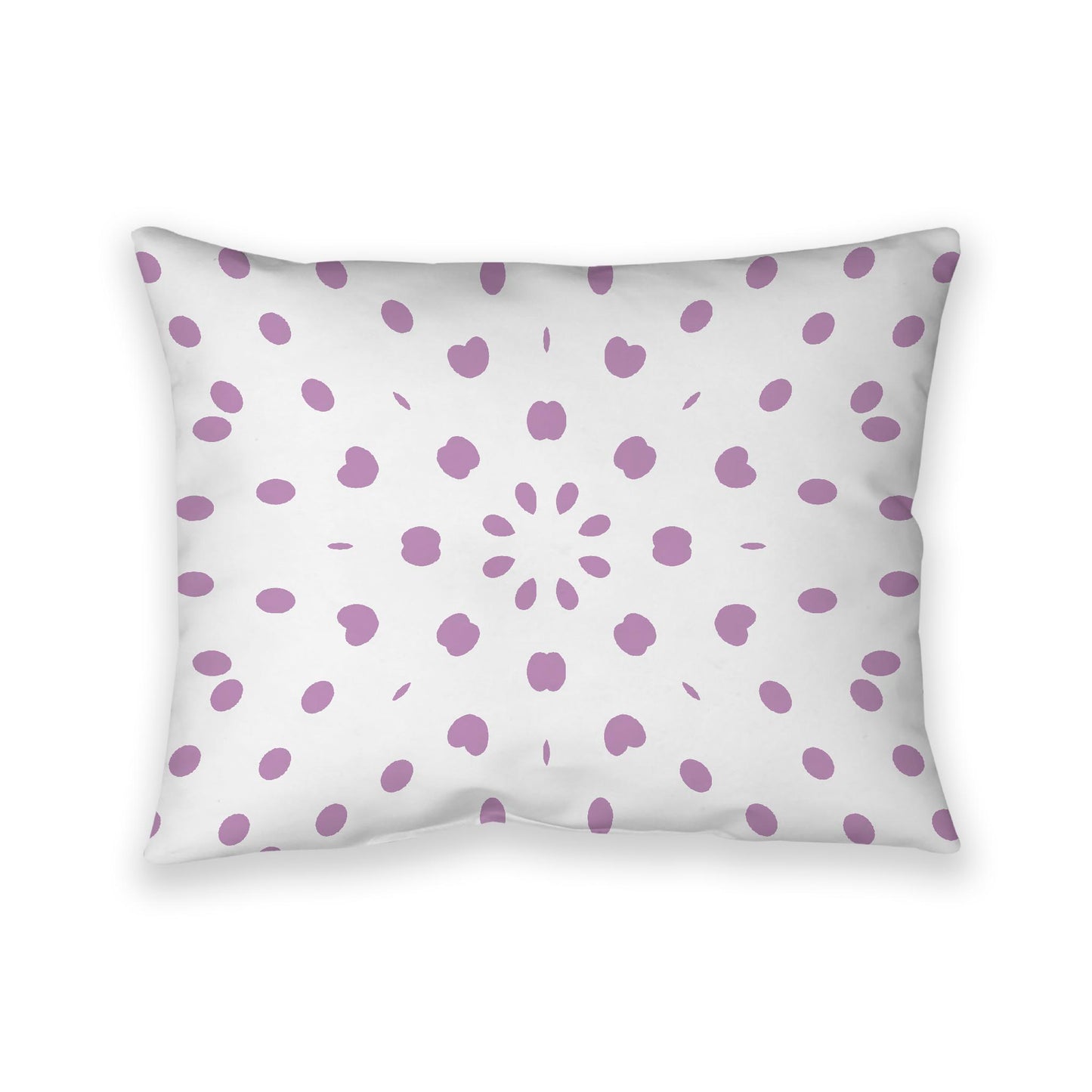 Off-White Cotton Canvas Cushion Covers with Mauve Burst Pattern on Front, CACU-1360-231