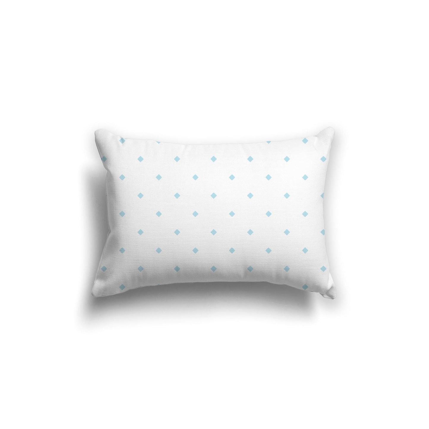 Off-White Cotton Canvas Cushion Covers with Blue Diamonds on Front, CACU-1370-101