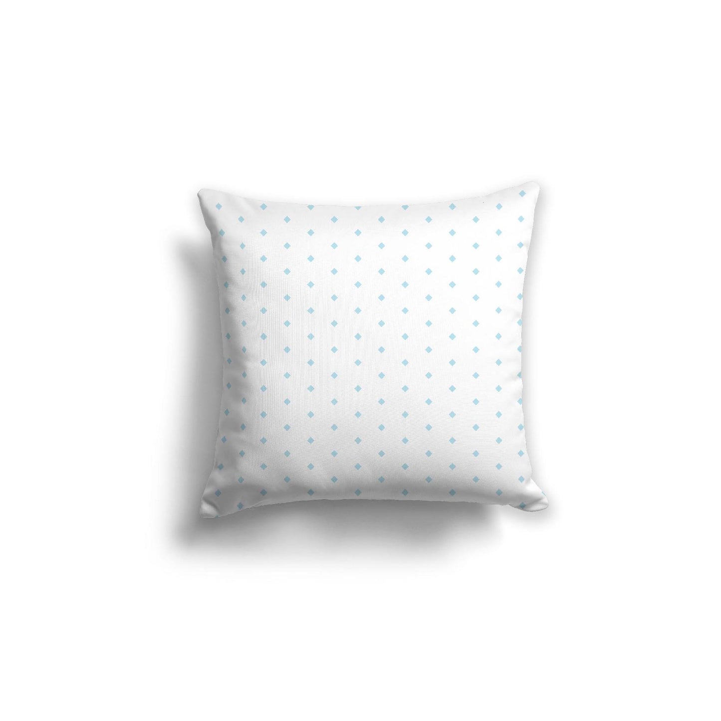 Off-White Cotton Canvas Cushion Covers with Fine Blue Diamonds on Front, CACU-1370-111