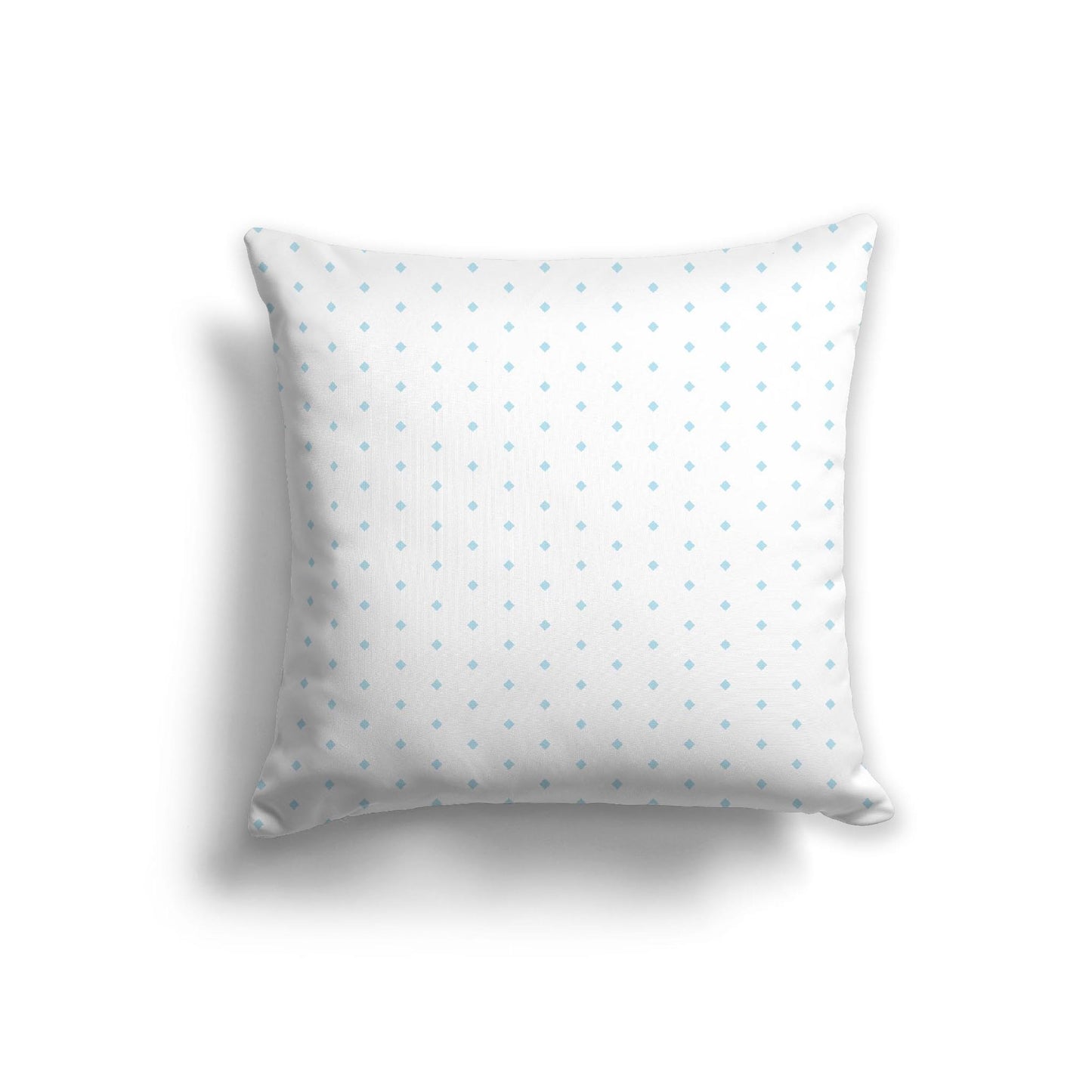 Off-White Cotton Canvas Cushion Covers with Fine Blue Diamonds on Front, CACU-1370-111