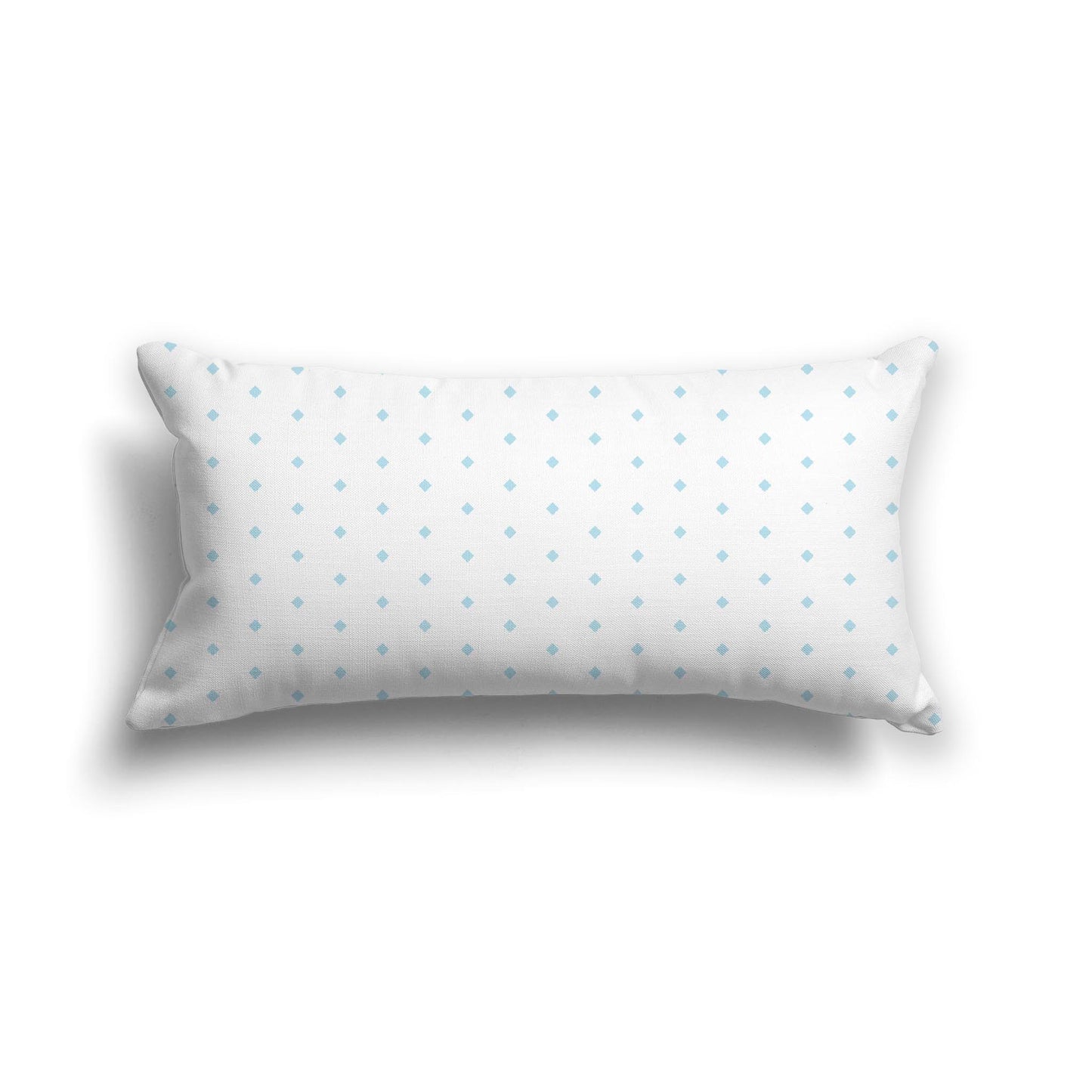 Off-White Cotton Canvas Cushion Covers with Fine Blue Diamonds on Front, CACU-1370-111