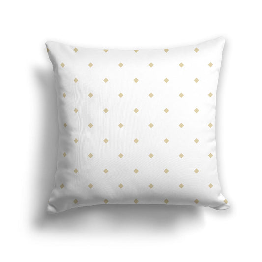 Off-White Cotton Canvas Cushion Covers with Tan Diamonds on Front, CACU-1371-101