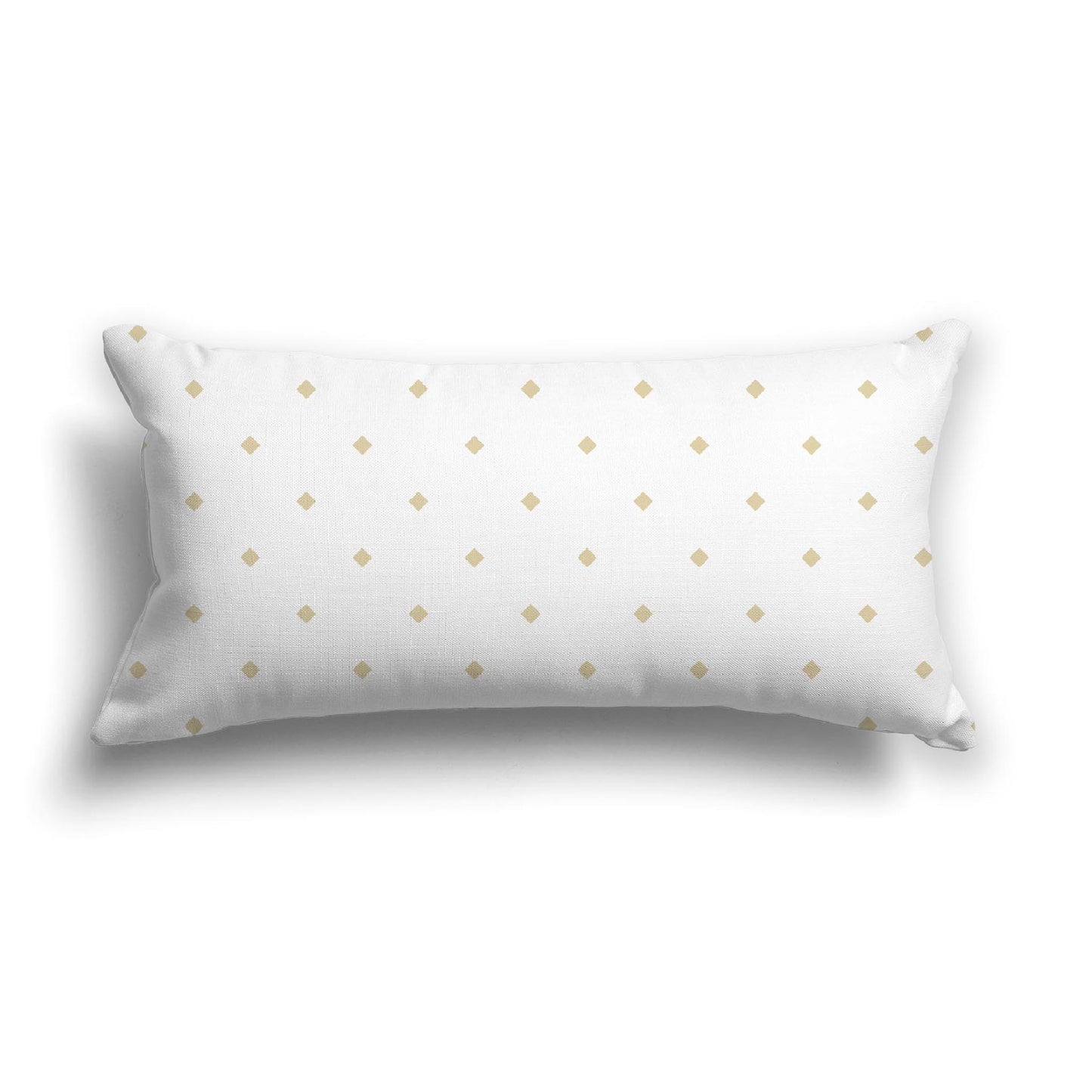 Off-White Cotton Canvas Cushion Covers with Tan Diamonds on Front, CACU-1371-101