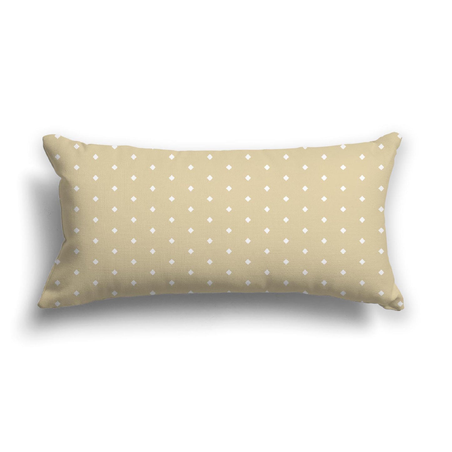 Tan Cotton Canvas Cushion Covers with Fine Off-White Diamonds on Front, CACU-1371-112