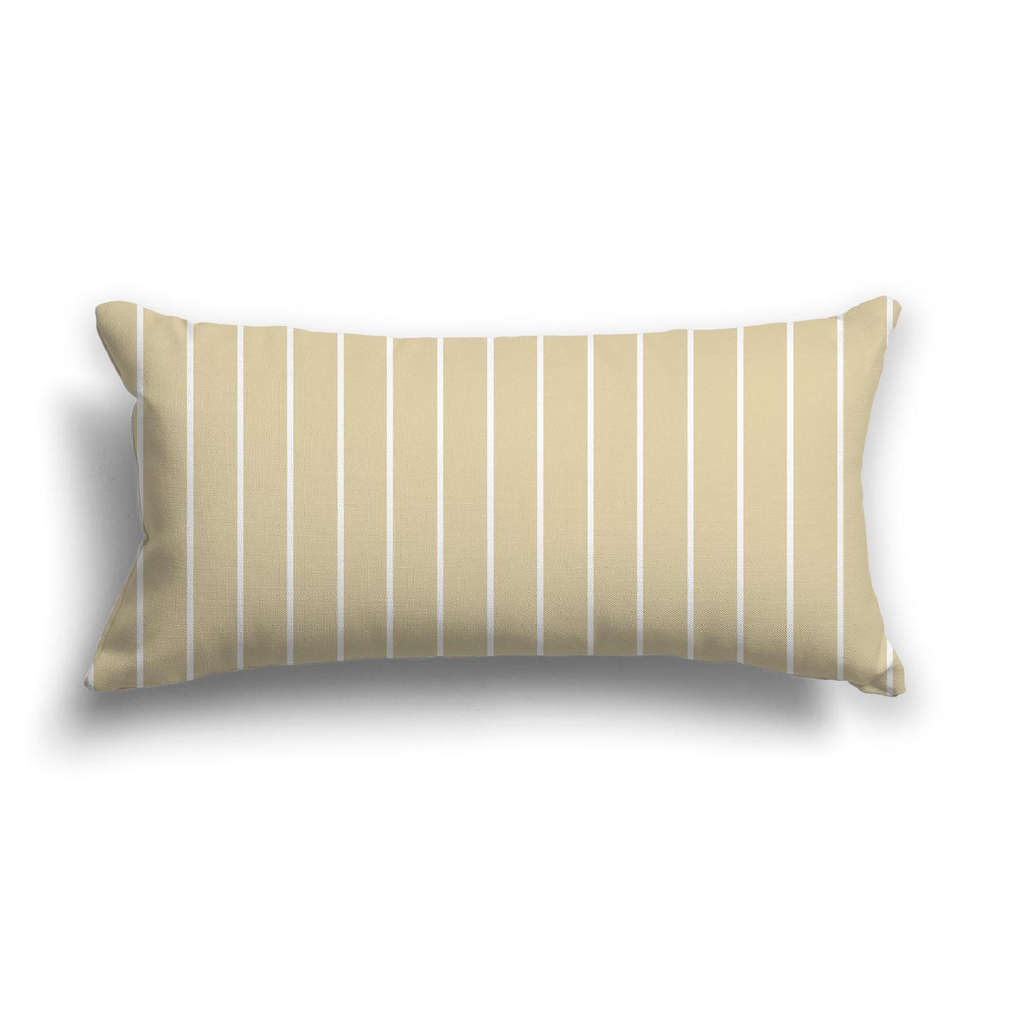 Tan Cotton Canvas Cushion Covers with Fine Off-White Stripes on Front, CACU-1371-152