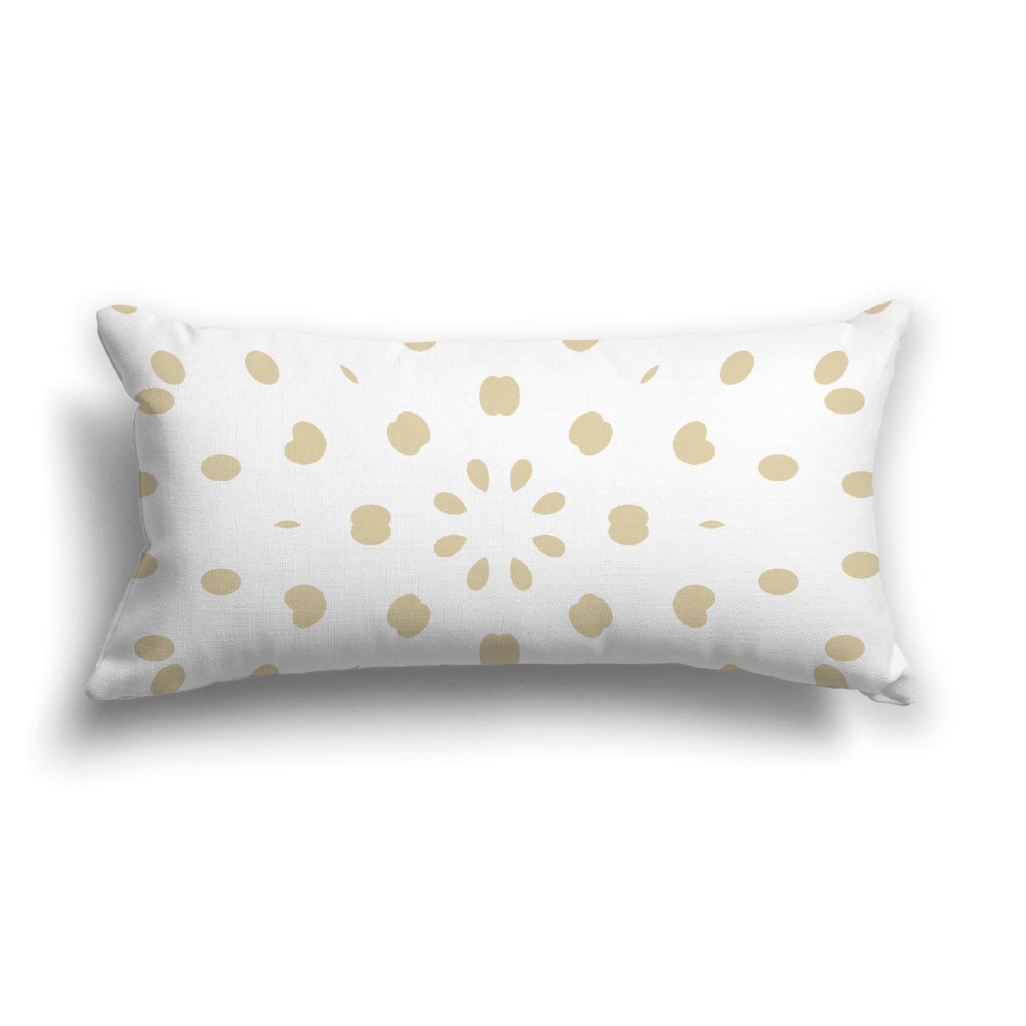 Off-White Cotton Canvas Cushion Covers with Tan Burst Pattern on Front, CACU-1371-231
