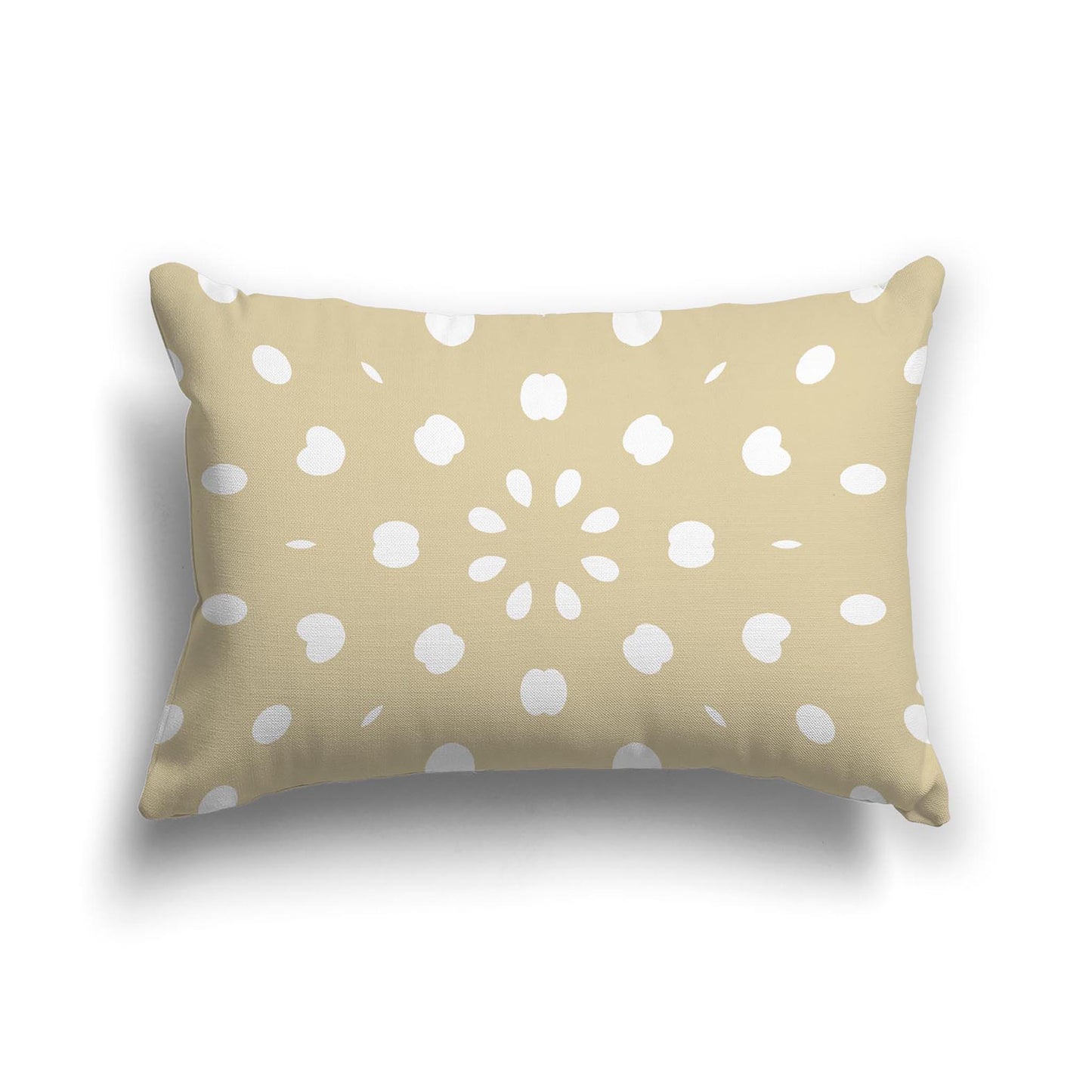 Tan Cotton Canvas Cushion Covers with Off-White Burst Pattern on Front, CACU-1371-232