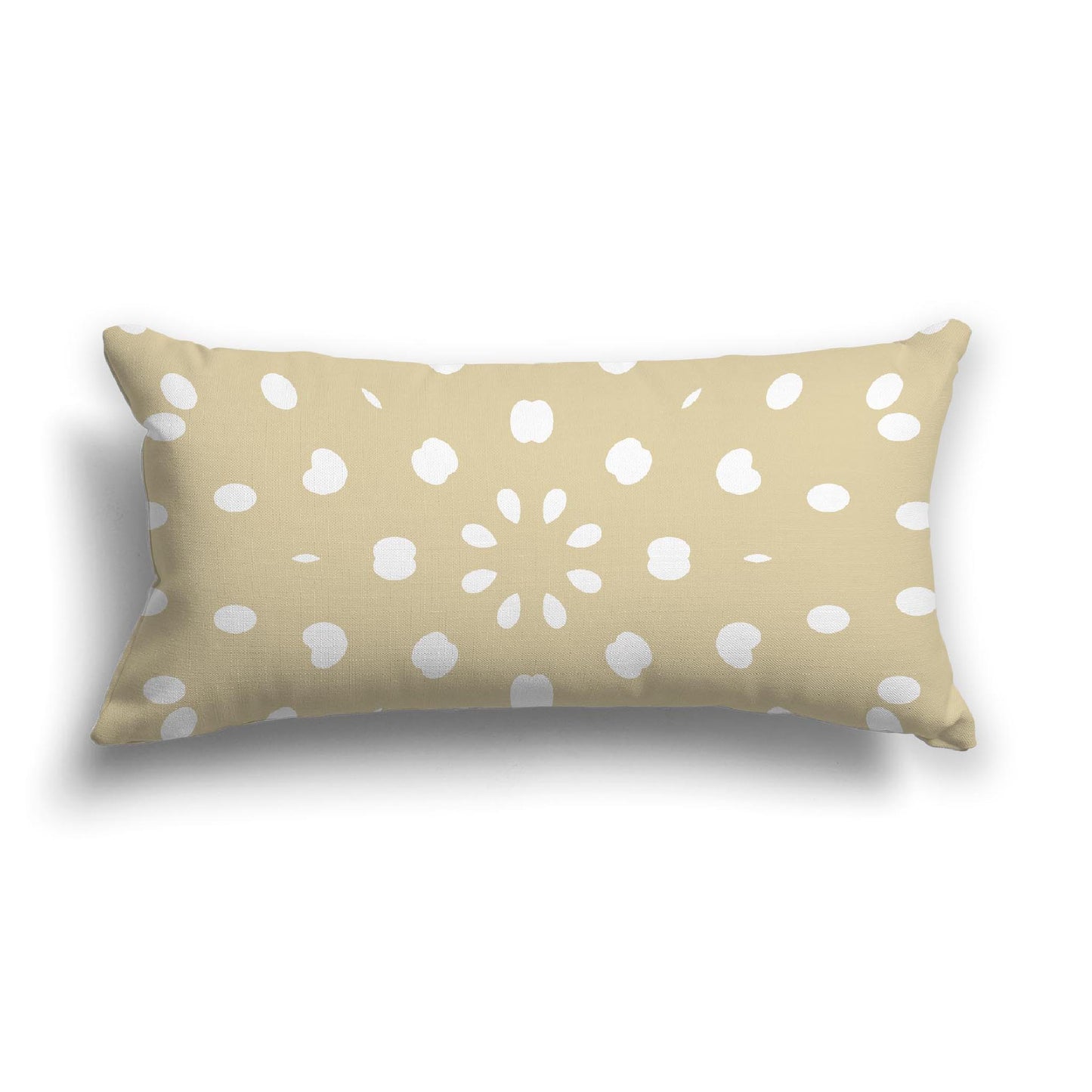Tan Cotton Canvas Cushion Covers with Off-White Burst Pattern on Front, CACU-1371-232