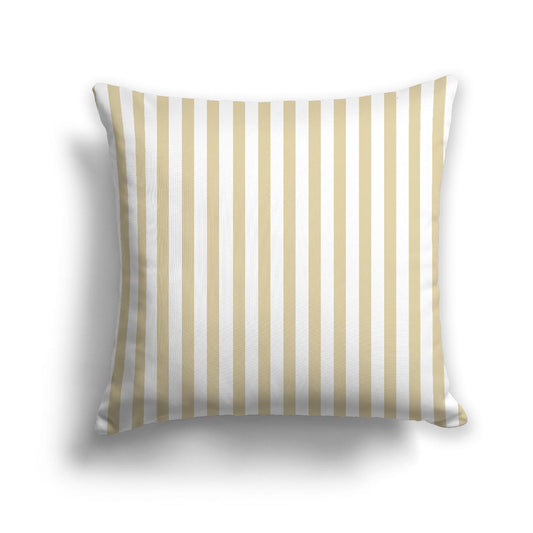 Off-White Cotton Canvas Cushion Covers with Thin Tan Bars on Front, CACU-1371-241