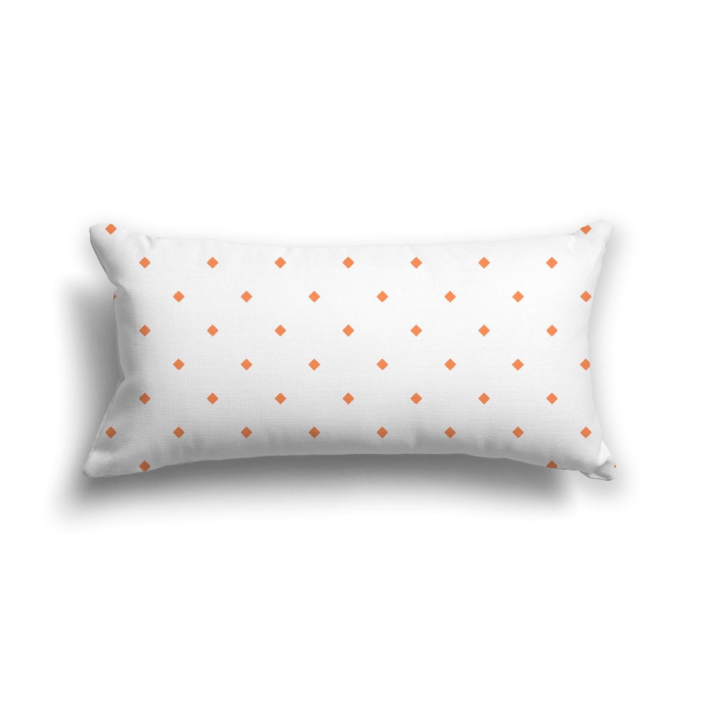Off-White Cotton Canvas Cushion Covers with Orange Diamonds on Front, CACU-1380-101