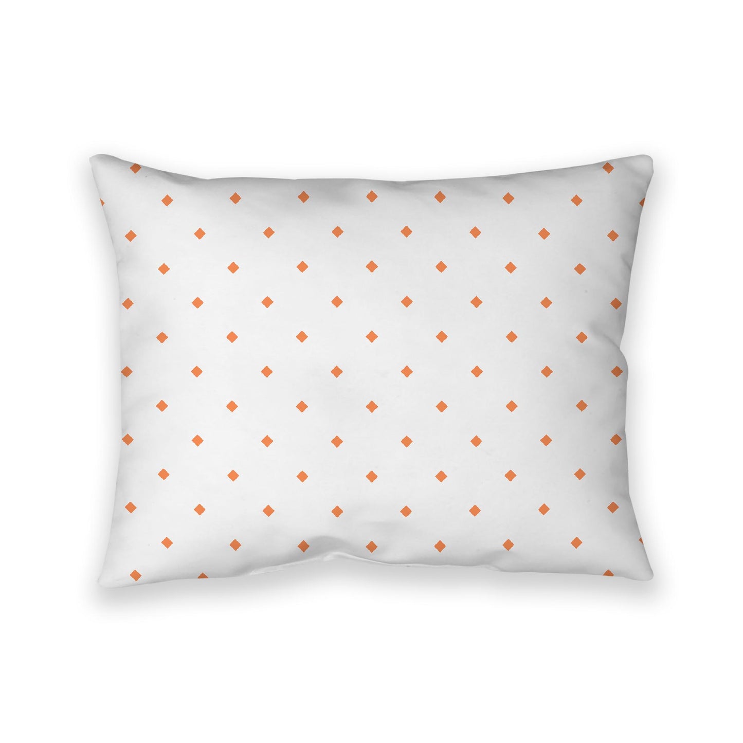 Off-White Cotton Canvas Cushion Covers with Orange Diamonds on Front, CACU-1380-101