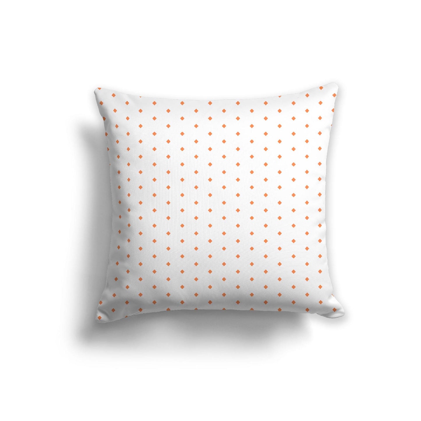 Off-White Cotton Canvas Cushion Covers with Fine Orange Diamonds on Front, CACU-1380-111