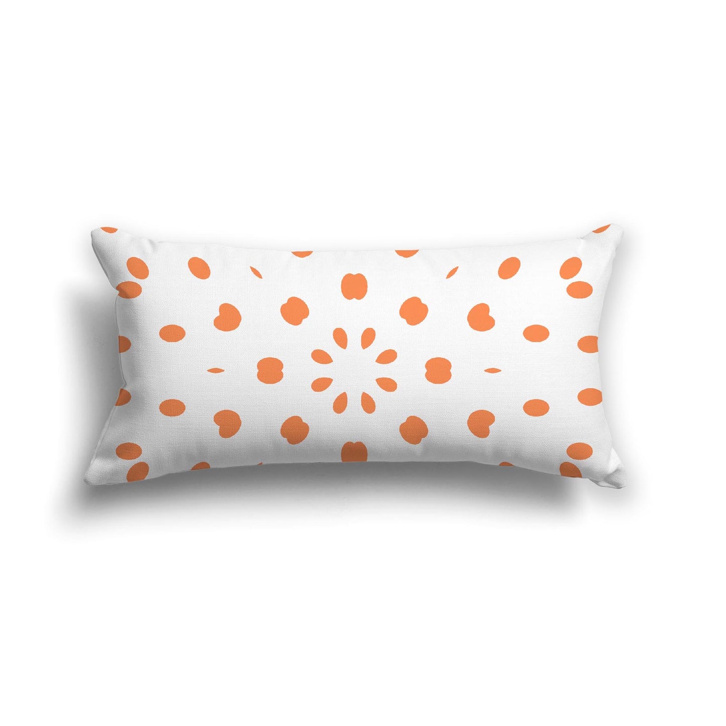 Off-White Cotton Canvas Cushion Covers with Orange Burst Pattern on Front, CACU-1380-231