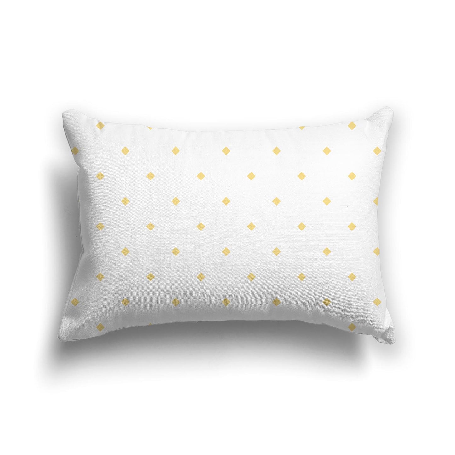 Off-White Cotton Canvas Cushion Covers with Yellow Diamonds on Front, CACU-1381-101