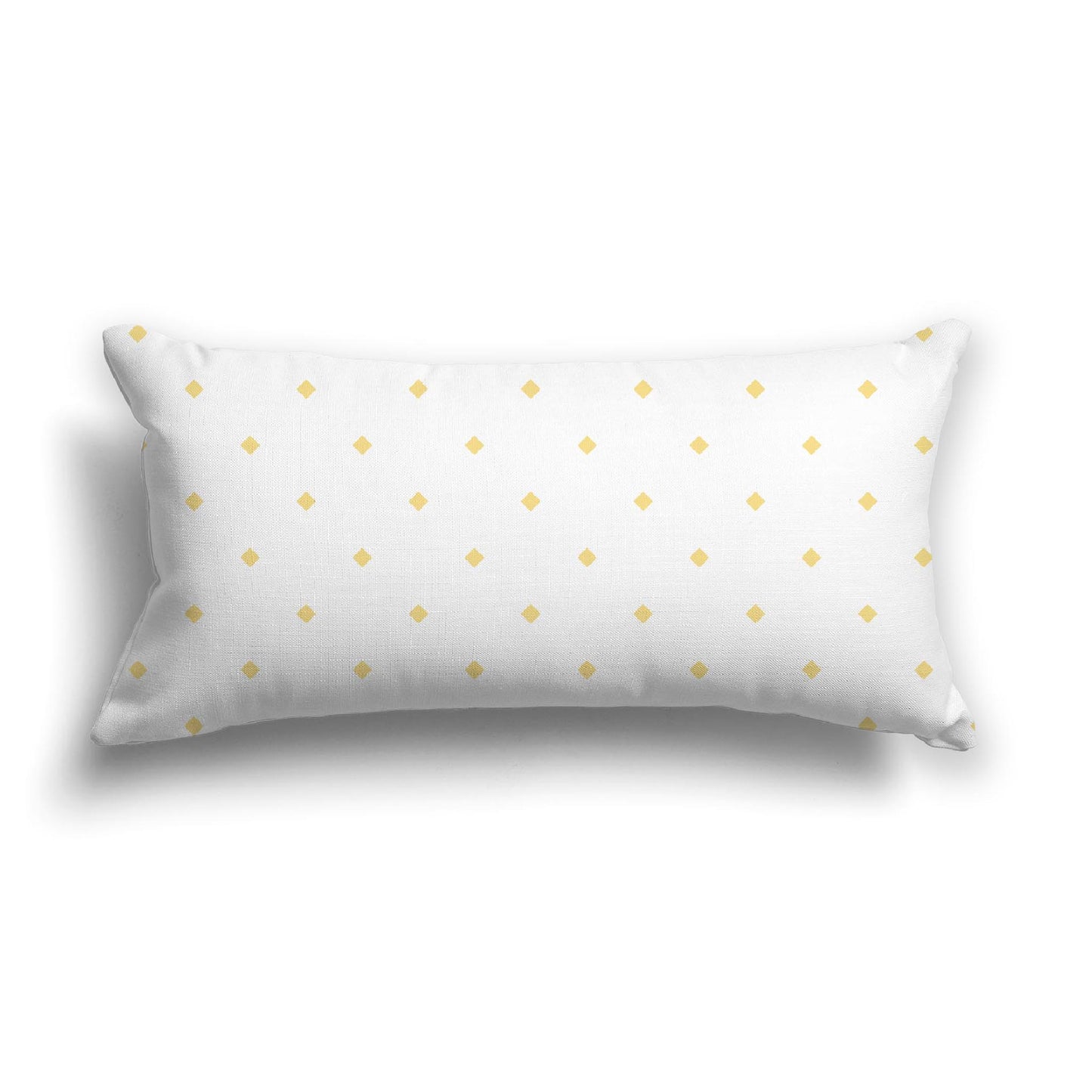 Off-White Cotton Canvas Cushion Covers with Yellow Diamonds on Front, CACU-1381-101