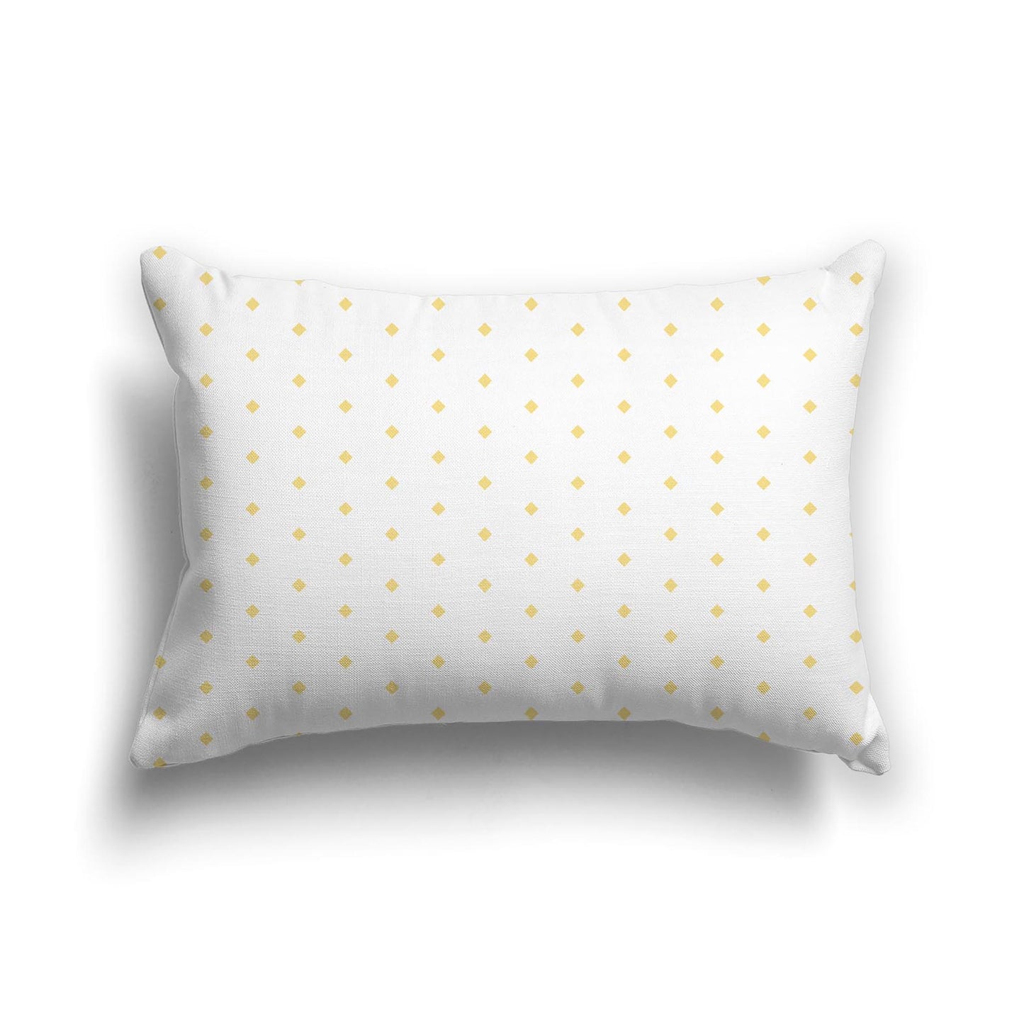 Off-White Cotton Canvas Cushion Covers with Fine Yellow Diamonds on Front, CACU-1381-111