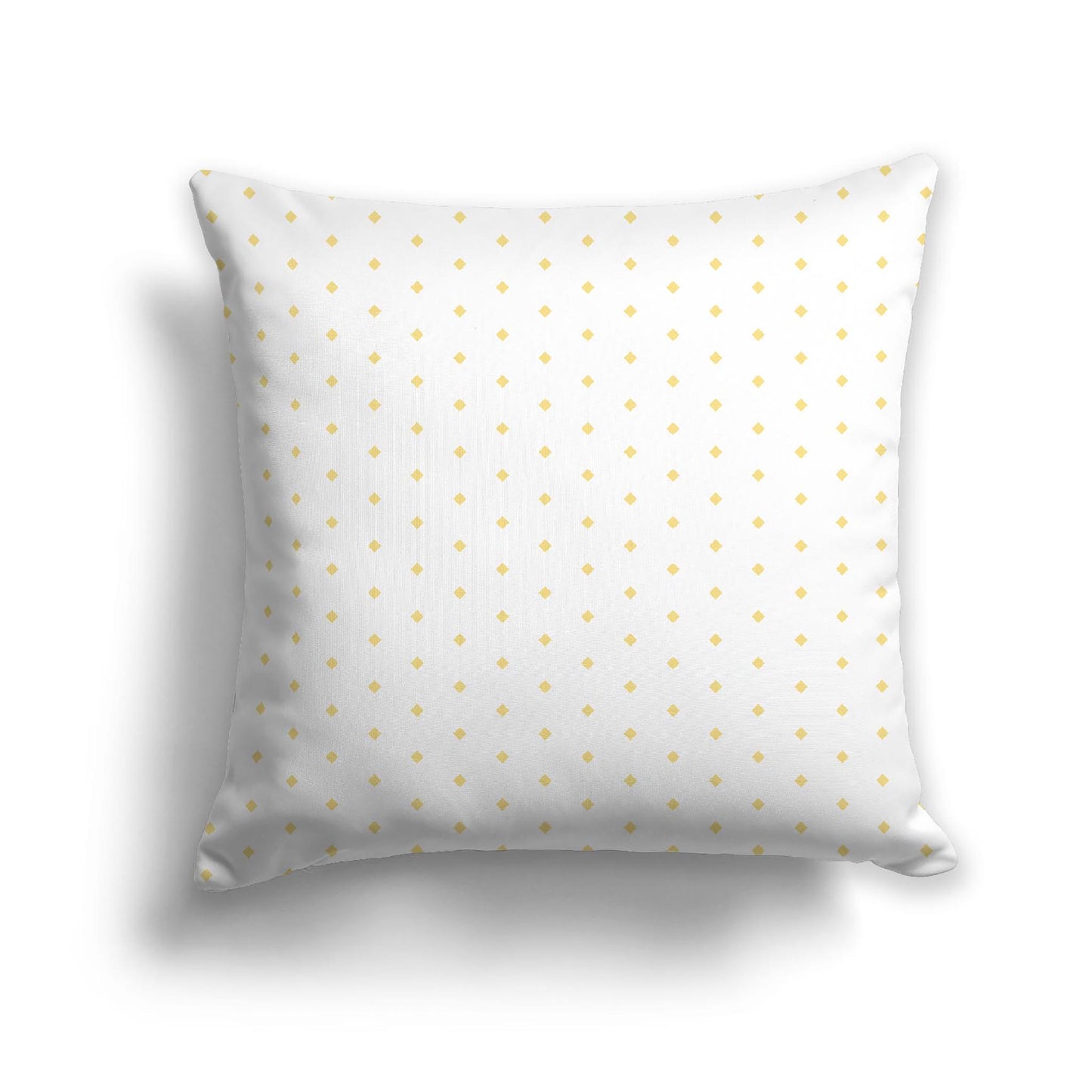 Off-White Cotton Canvas Cushion Covers with Fine Yellow Diamonds on Front, CACU-1381-111