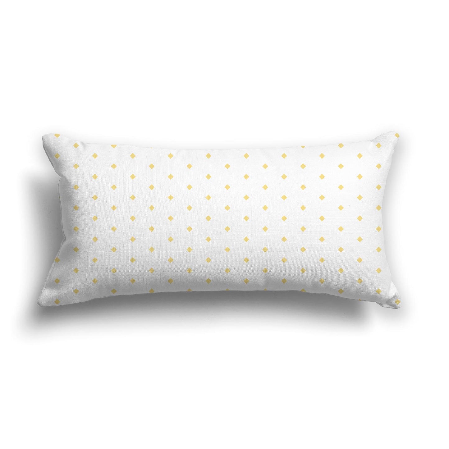 Off-White Cotton Canvas Cushion Covers with Fine Yellow Diamonds on Front, CACU-1381-111