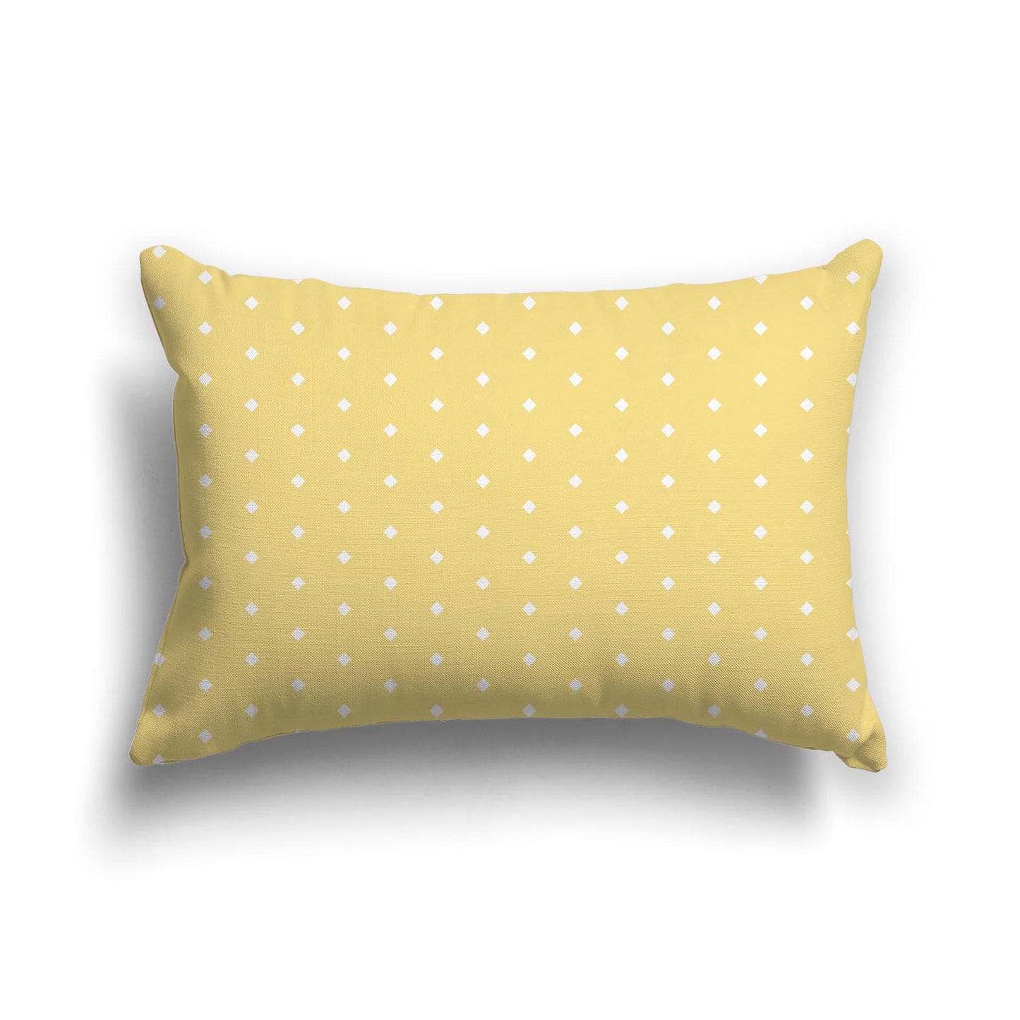 Yellow Cotton Canvas Cushion Covers with Fine Off-White Diamonds on Front, CACU-1381-112