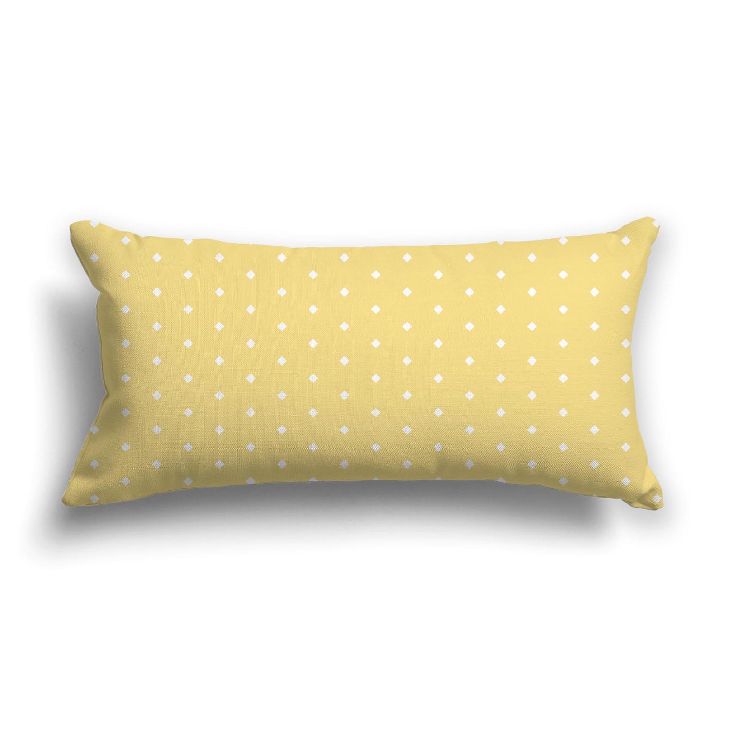 Yellow Cotton Canvas Cushion Covers with Fine Off-White Diamonds on Front, CACU-1381-112