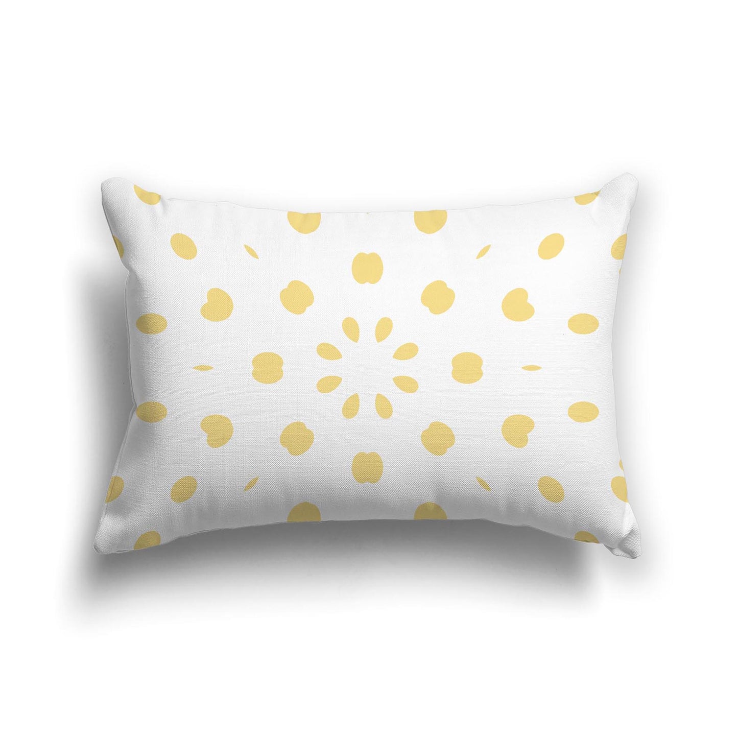 Off-White Cotton Canvas Cushion Covers with Yellow Burst Pattern on Front, CACU-1381-231