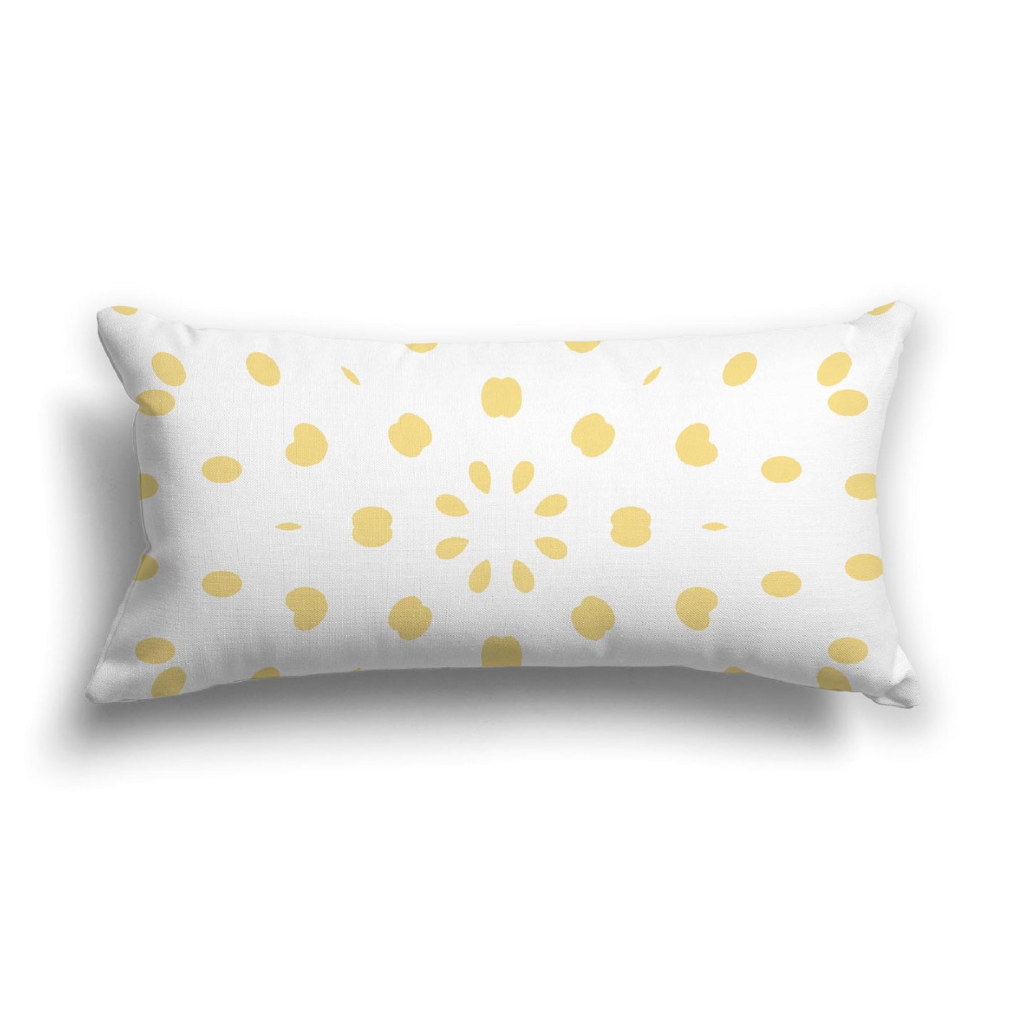 Off-White Cotton Canvas Cushion Covers with Yellow Burst Pattern on Front, CACU-1381-231
