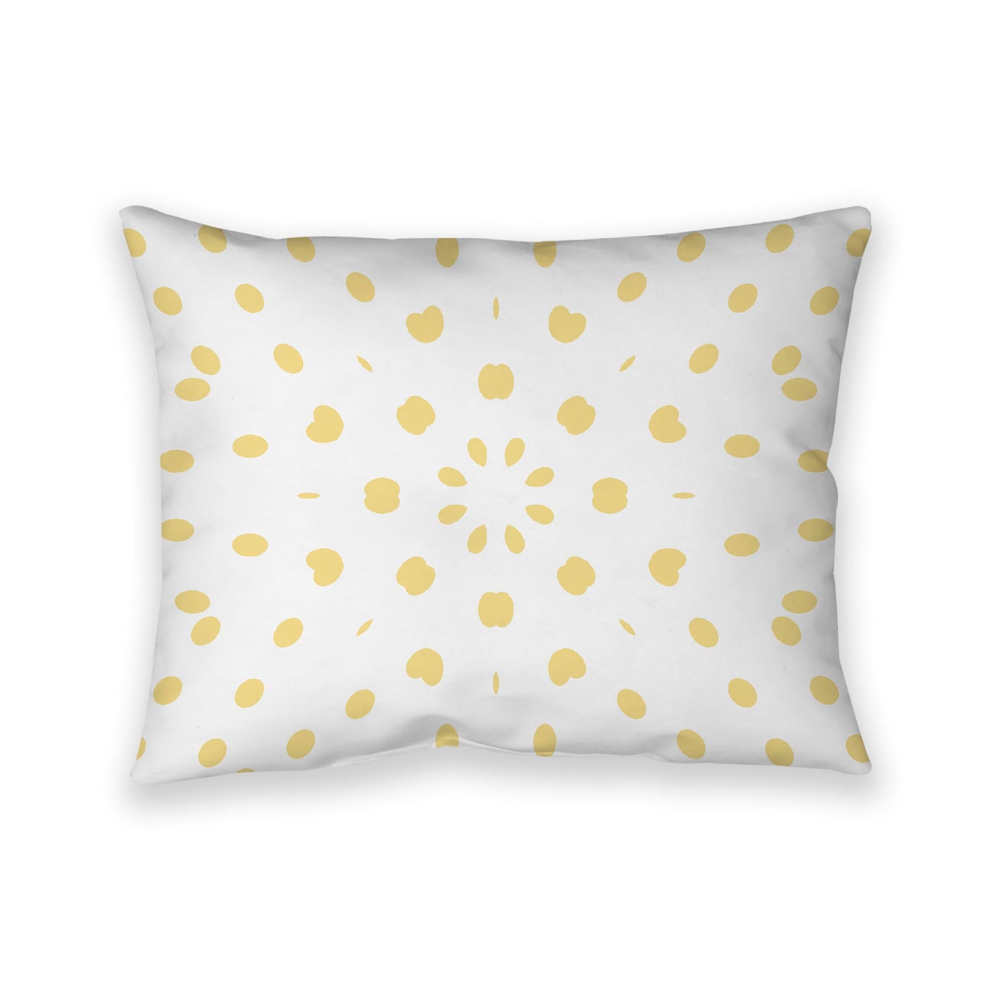 Off-White Cotton Canvas Cushion Covers with Yellow Burst Pattern on Front, CACU-1381-231