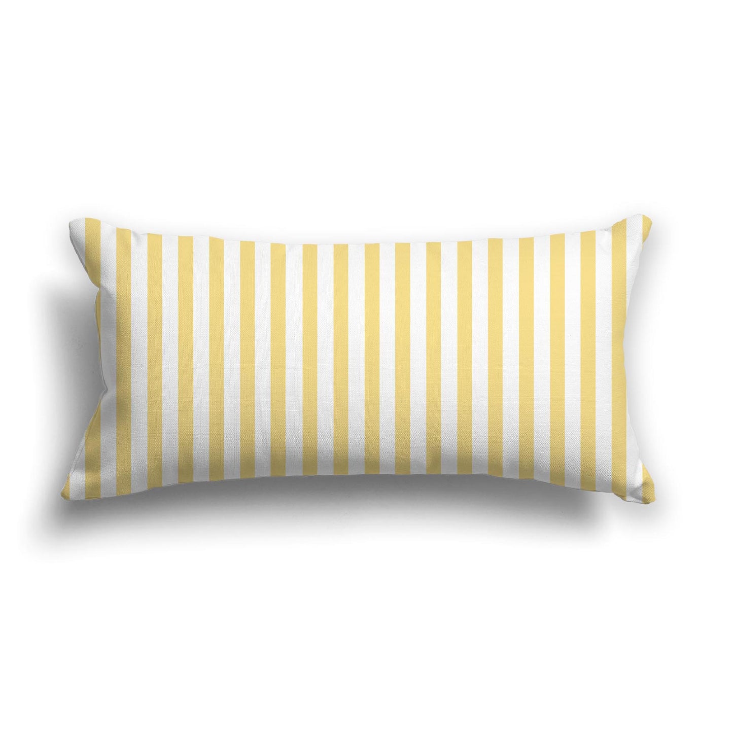 Off-White Cotton Canvas Cushion Covers with Thin Yellow Bars on Front, CACU-1381-241