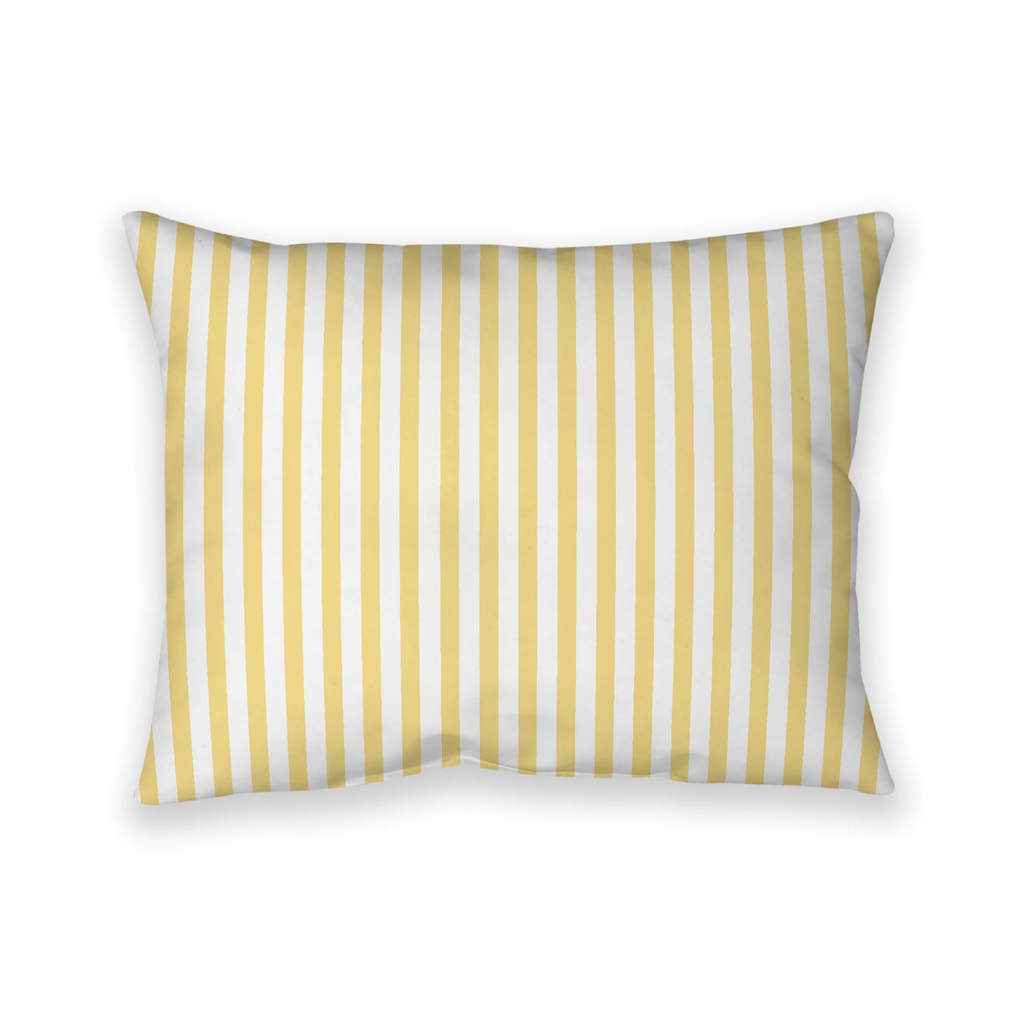 Off-White Cotton Canvas Cushion Covers with Thin Yellow Bars on Front, CACU-1381-241