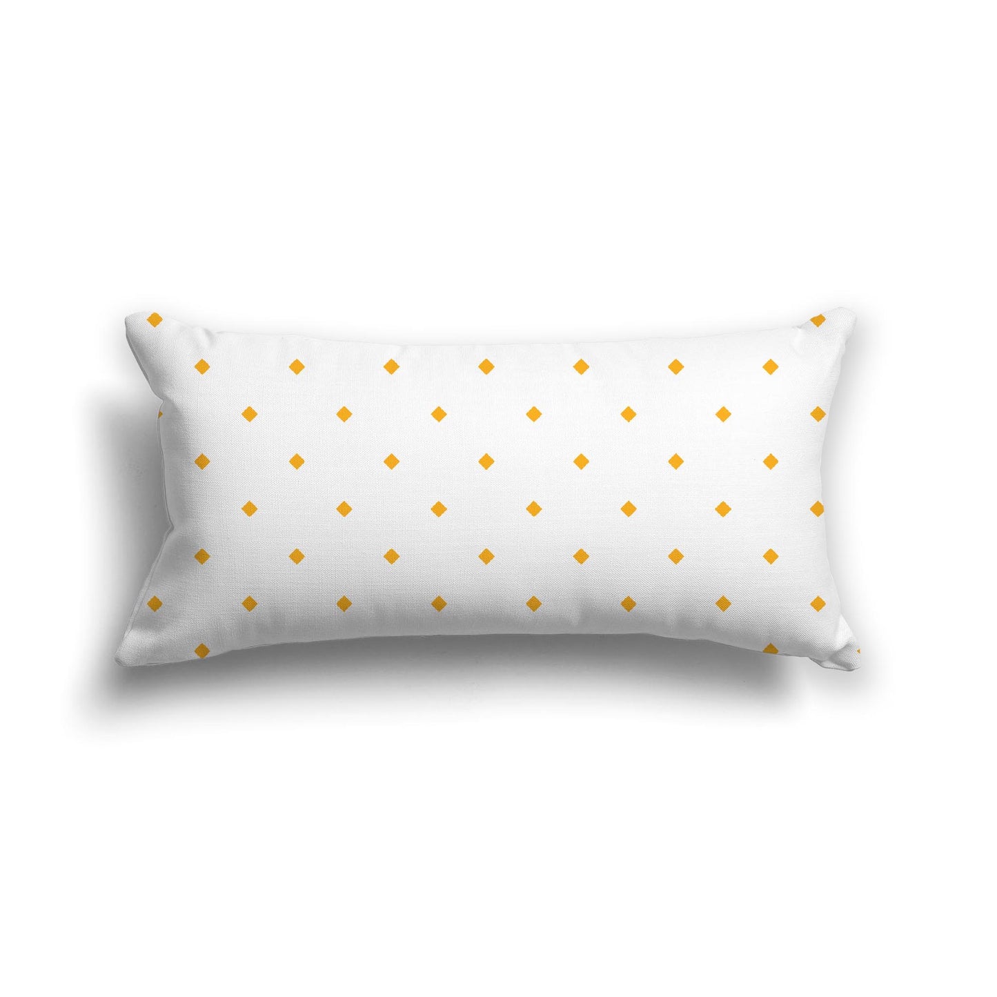 Off-White Cotton Canvas Cushion Covers with Yellow-Orange Diamonds on Front, CACU-1390-101