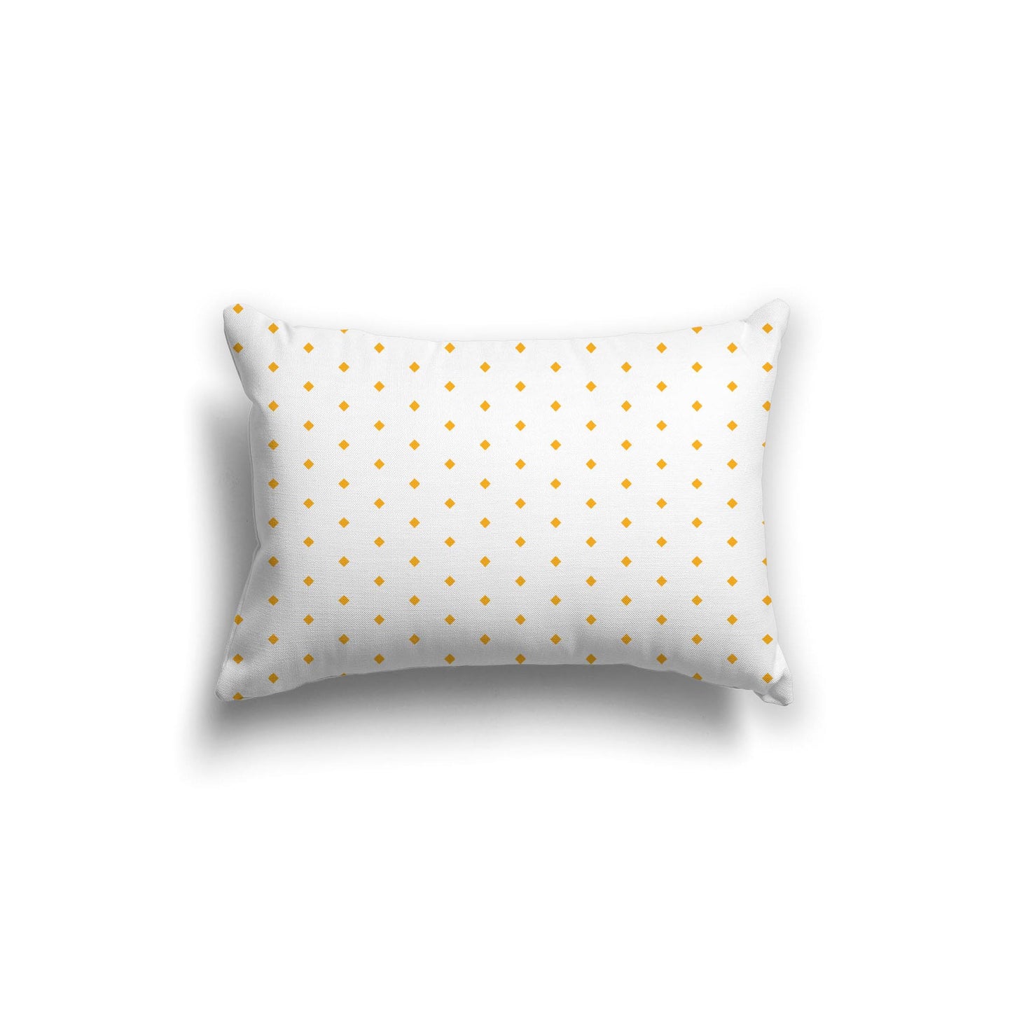 Off-White Cotton Canvas Cushion Covers with Fine Yellow-Orange Diamonds on Front, CACU-1390-111