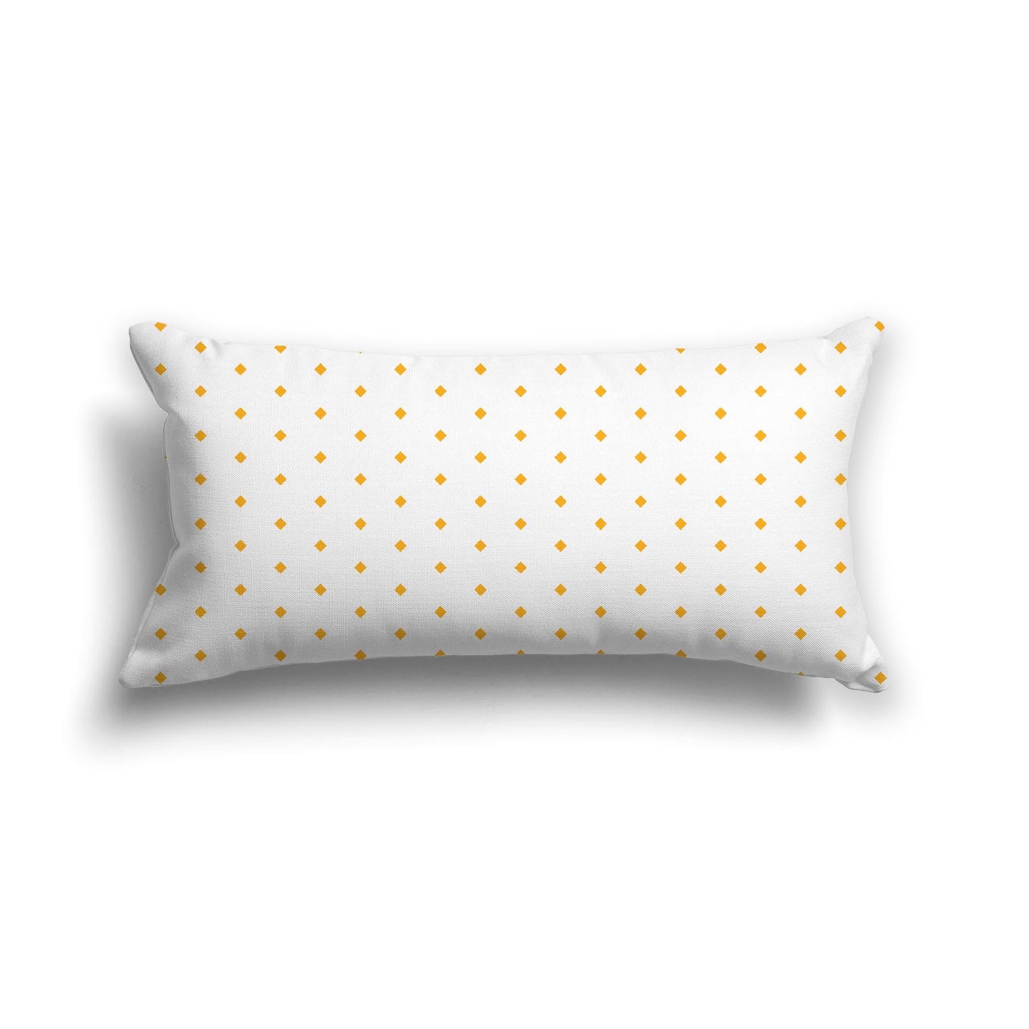 Off-White Cotton Canvas Cushion Covers with Fine Yellow-Orange Diamonds on Front, CACU-1390-111