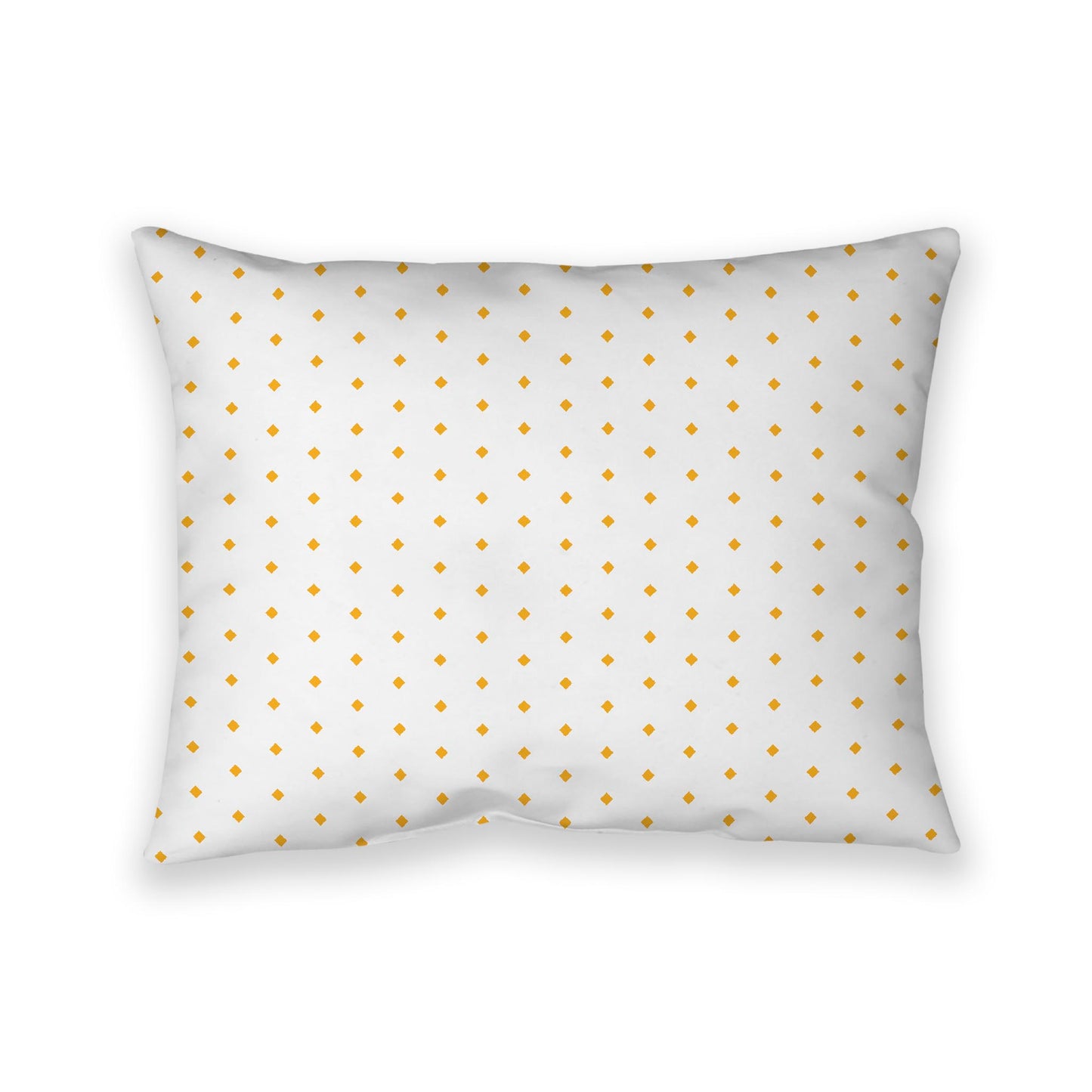 Off-White Cotton Canvas Cushion Covers with Fine Yellow-Orange Diamonds on Front, CACU-1390-111