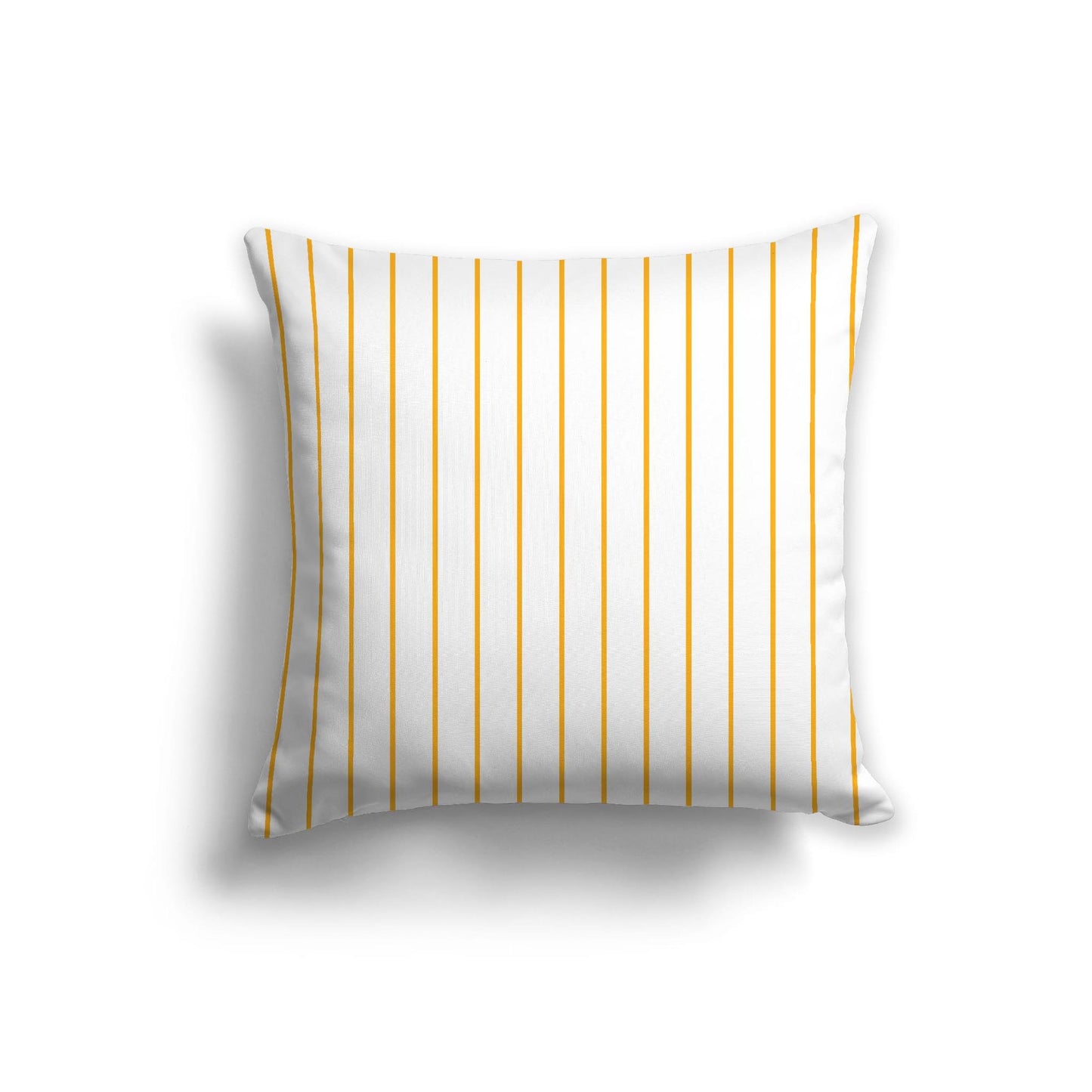Off-White Cotton Canvas Cushion Covers with Fine Yellow-Orange Stripes on Front, CACU-1390-151