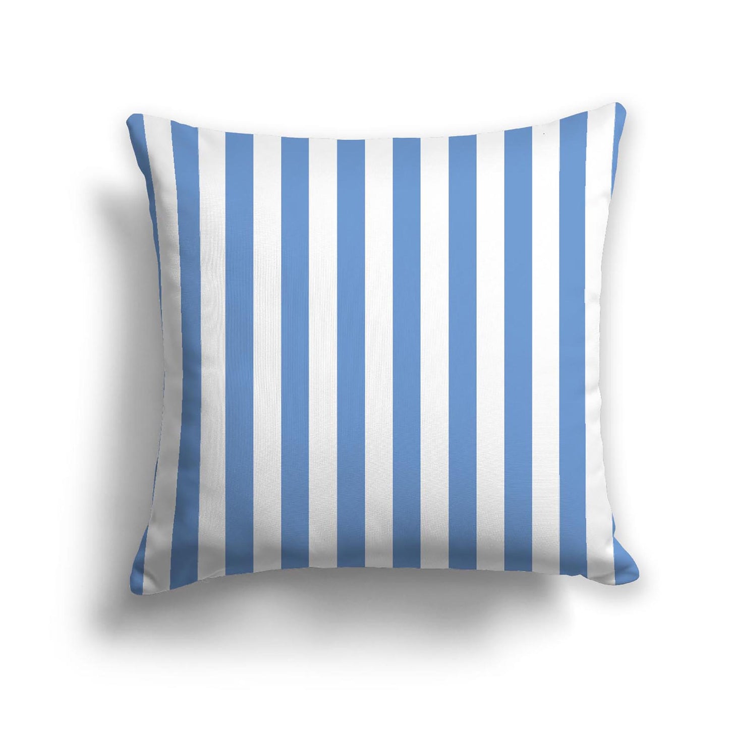 Off-White Cotton Canvas Cushion Covers with Blue Bars on Front, CACU-1400-051
