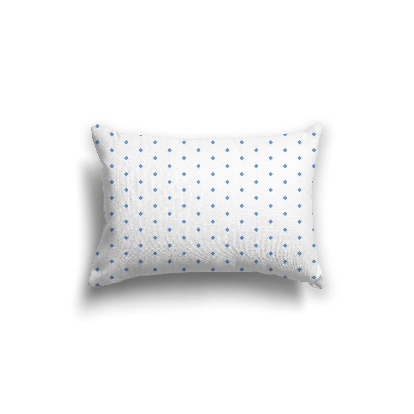 Off-White Cotton Canvas Cushion Covers with Fine Blue Diamonds on Front, CACU-1400-111