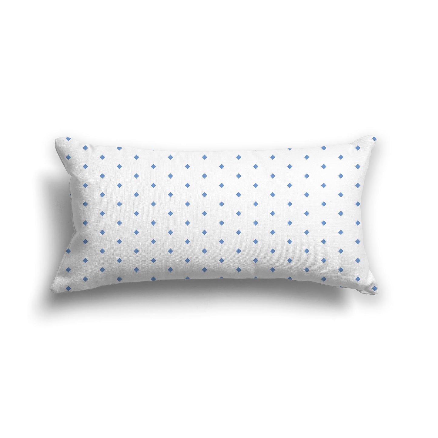 Off-White Cotton Canvas Cushion Covers with Fine Blue Diamonds on Front, CACU-1400-111