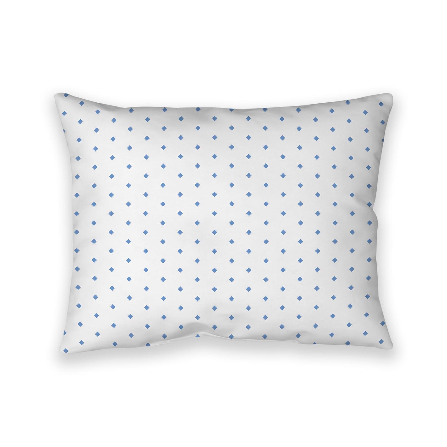 Off-White Cotton Canvas Cushion Covers with Fine Blue Diamonds on Front, CACU-1400-111