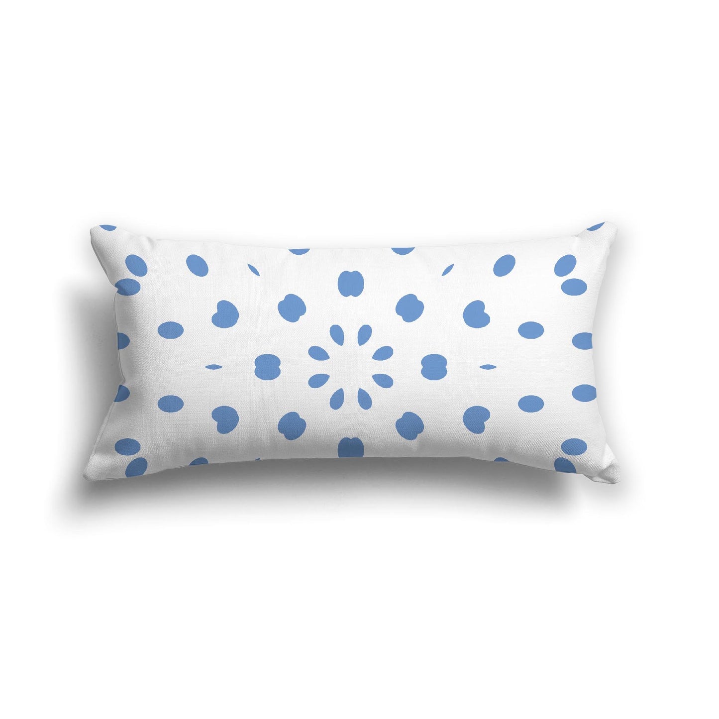 Off-White Cotton Canvas Cushion Covers with Blue Burst Pattern on Front, CACU-1400-231