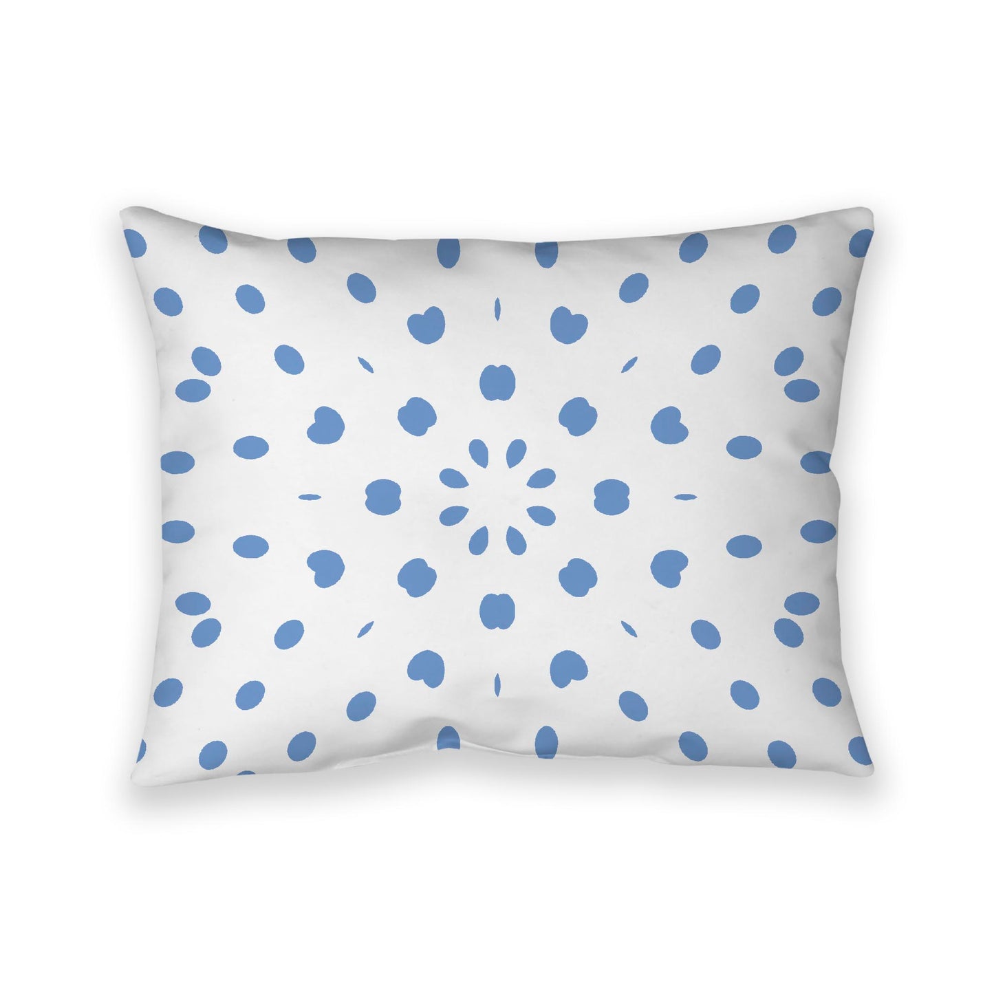 Off-White Cotton Canvas Cushion Covers with Blue Burst Pattern on Front, CACU-1400-231